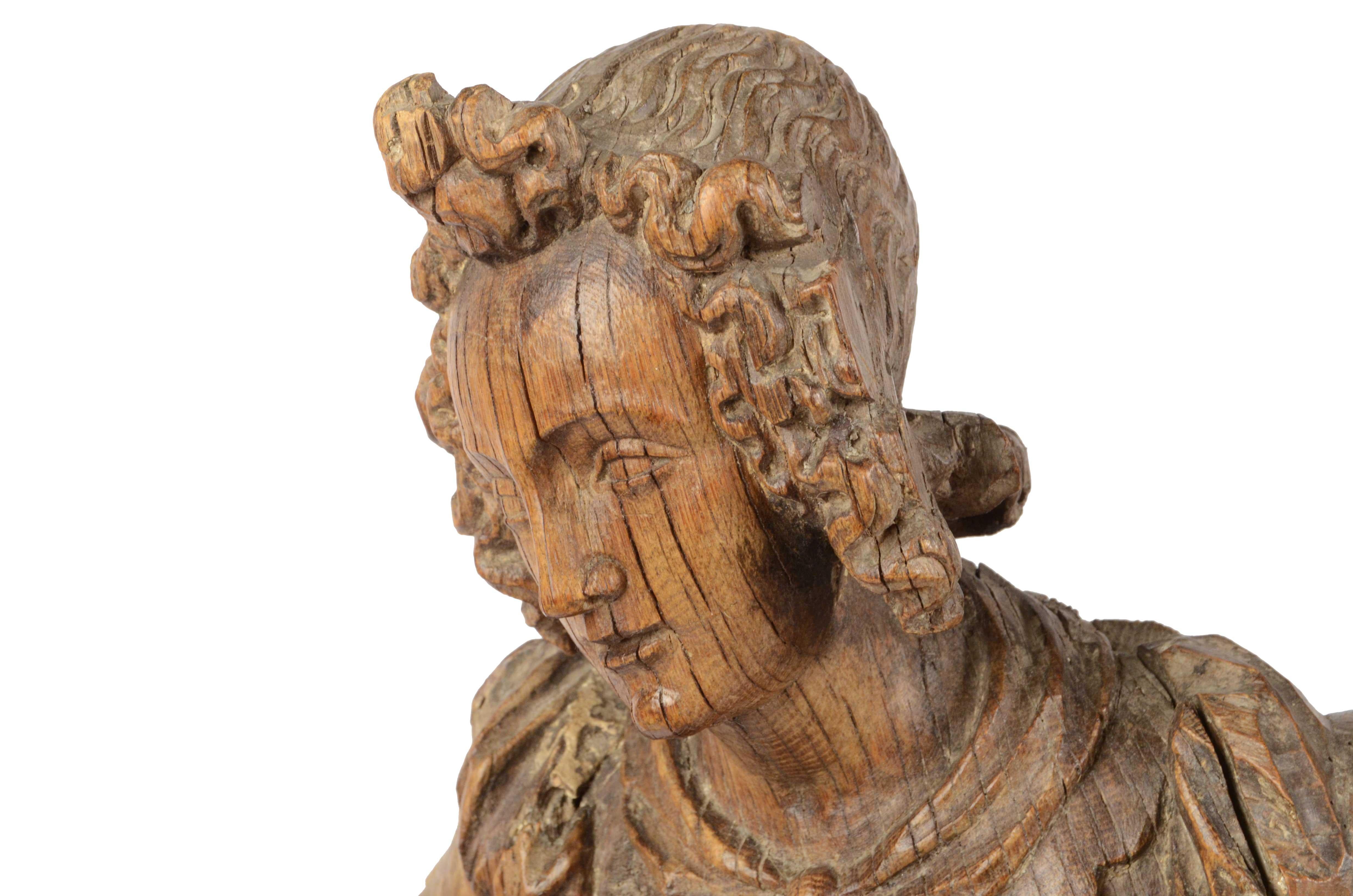 Mid-18th Century 18th Century Ship Figurehead Finely Carved Depicting Female Nautical Antiques