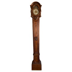 18th Century Elegant French Louis XIV Hand Carved Tall Case Clock with Rooster