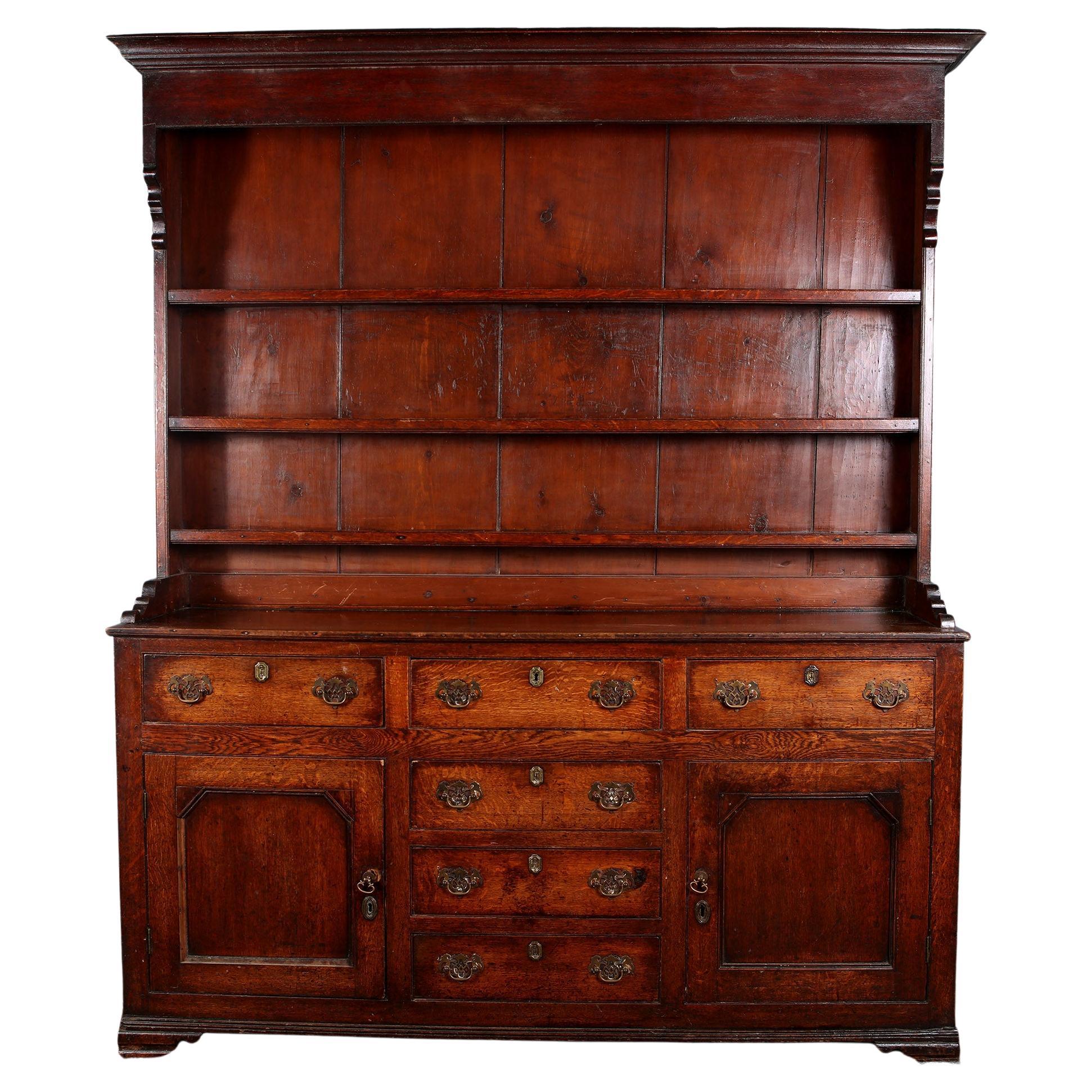 18th Century Elm / Oak Dresser and Rack For Sale at 1stDibs
