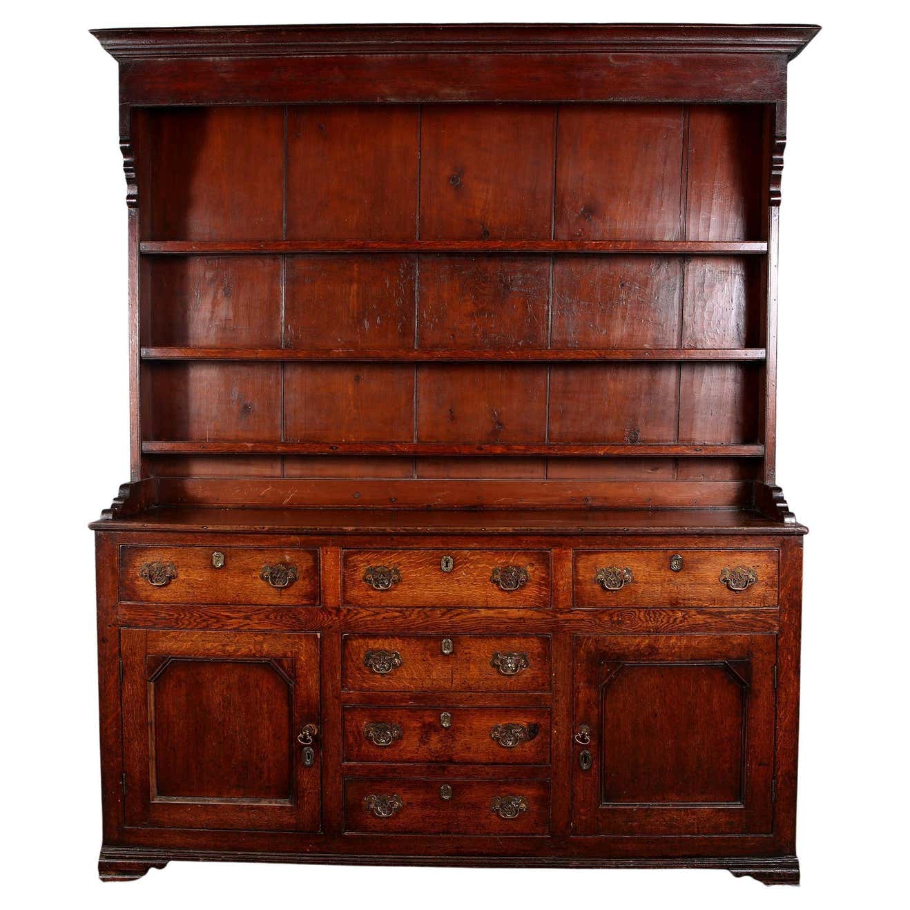 18th Century Elm / Oak Dresser and Rack For Sale at 1stDibs