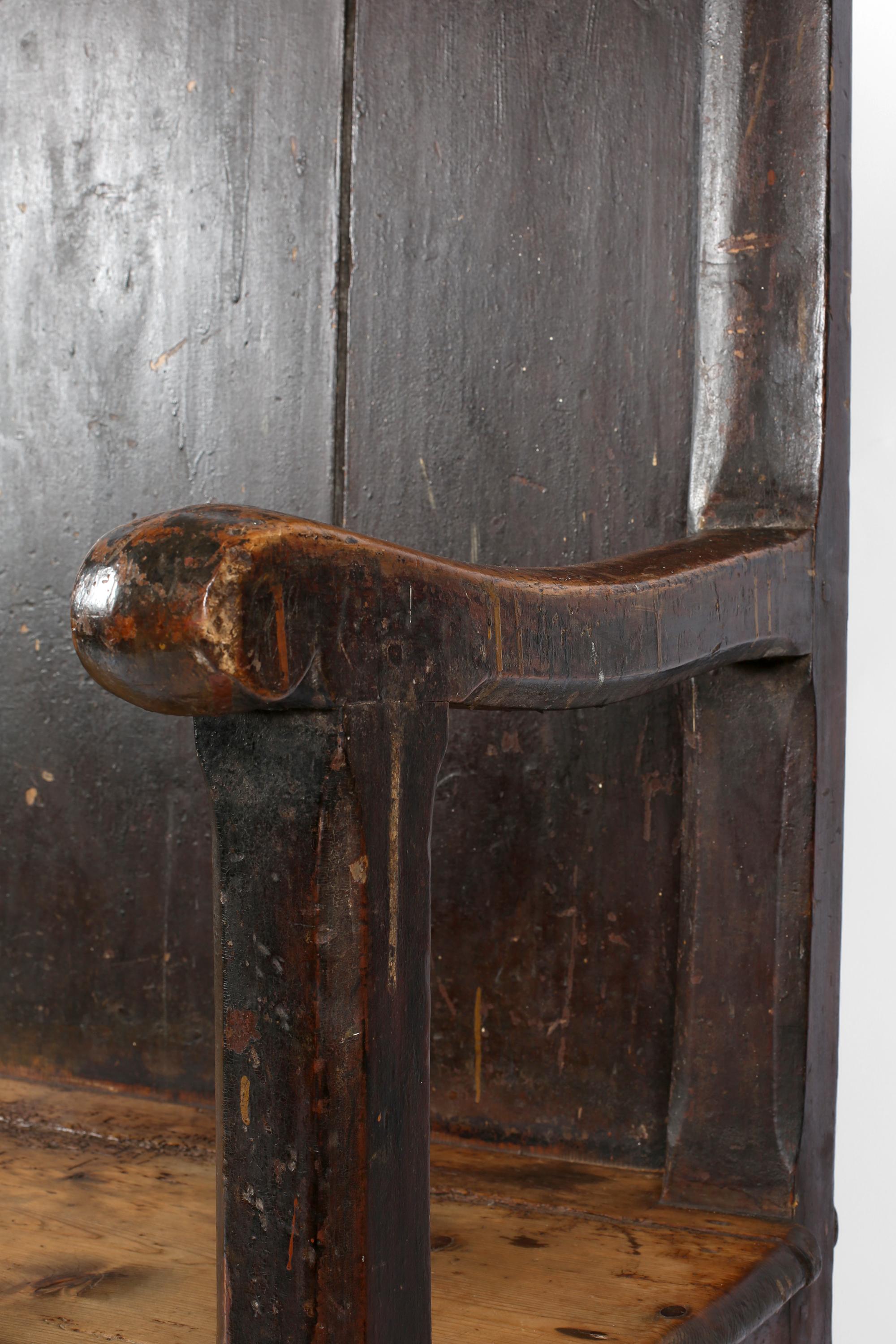 18th Century Elm West Country Settle For Sale 7