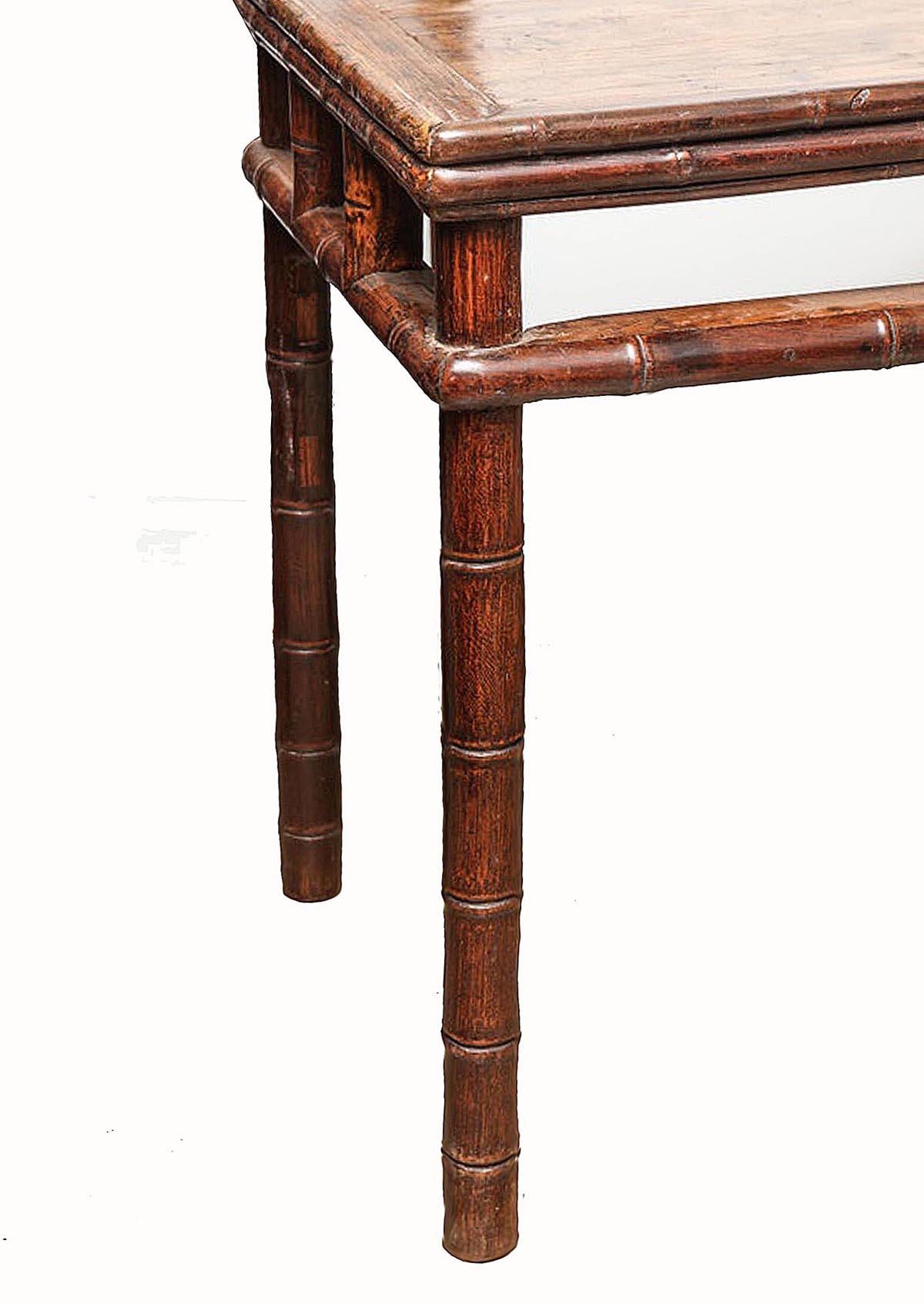 Hand-Carved 18th Century Elmwood Console Table, Sianxi, China