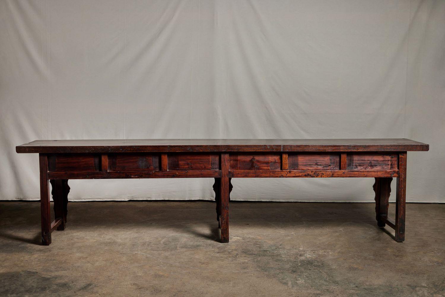18th Century Elmwood Long Chinese Console For Sale 5