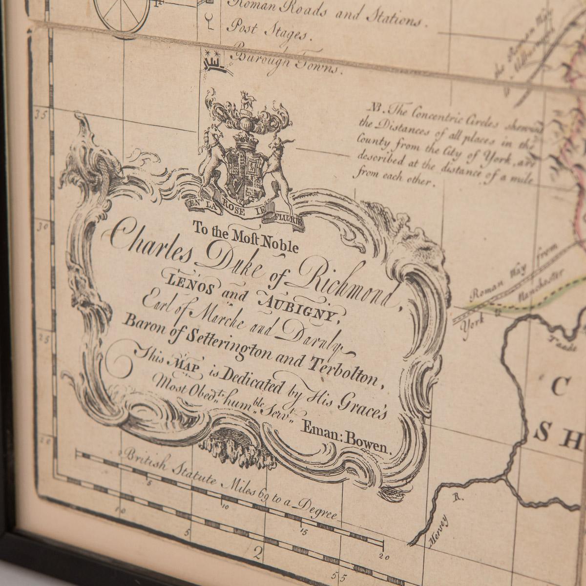 Papier Carte du comté d'Emanuel Bowen du 18e siècle, vers 1740 en vente