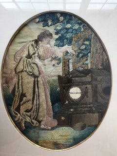 Early 19th Century Embroidered and Hand-Painted Silk Picture