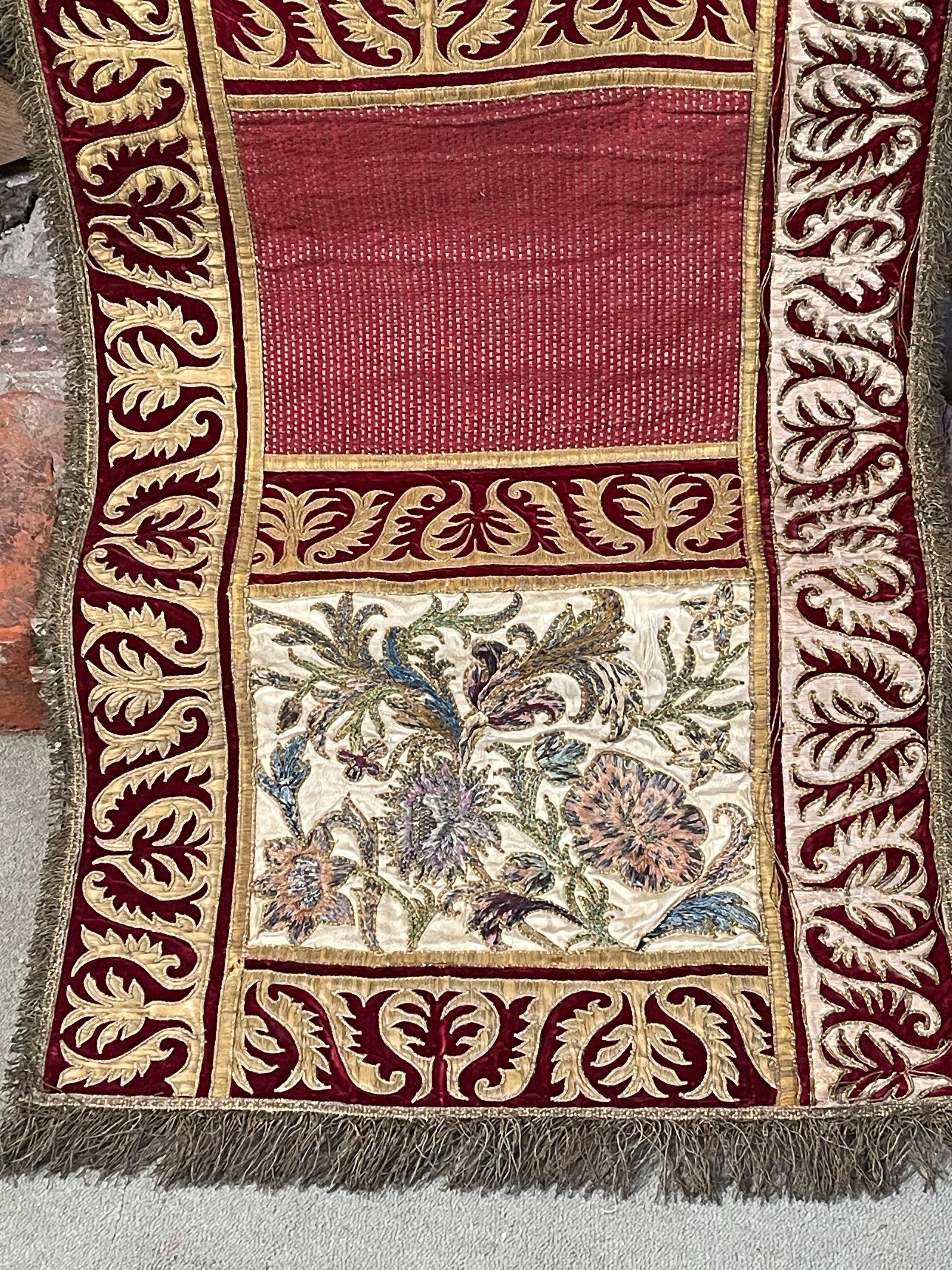 18th Century Embroidered Bed Hanging For Sale 5