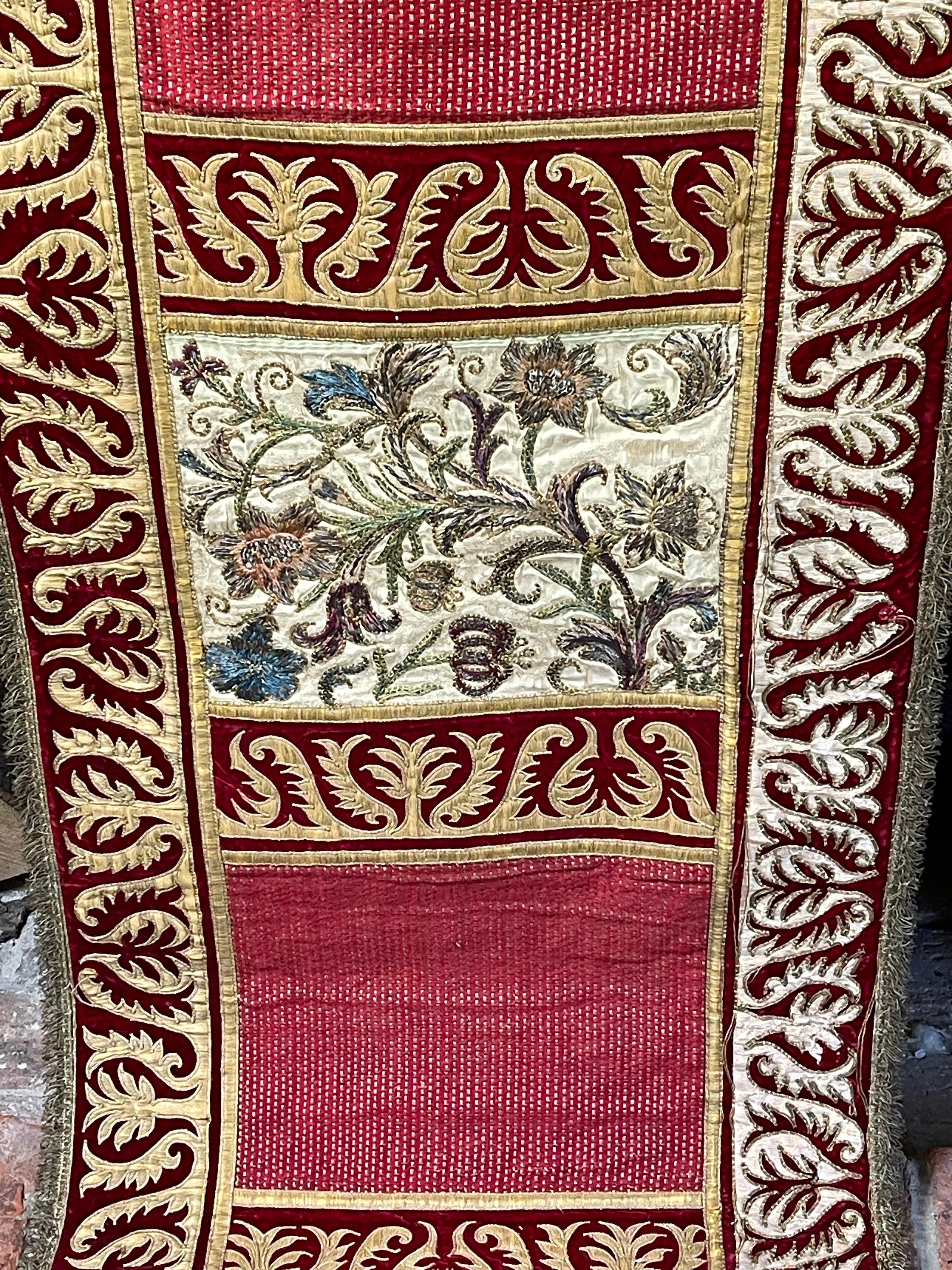 18th Century Embroidered Bed Hanging For Sale 6