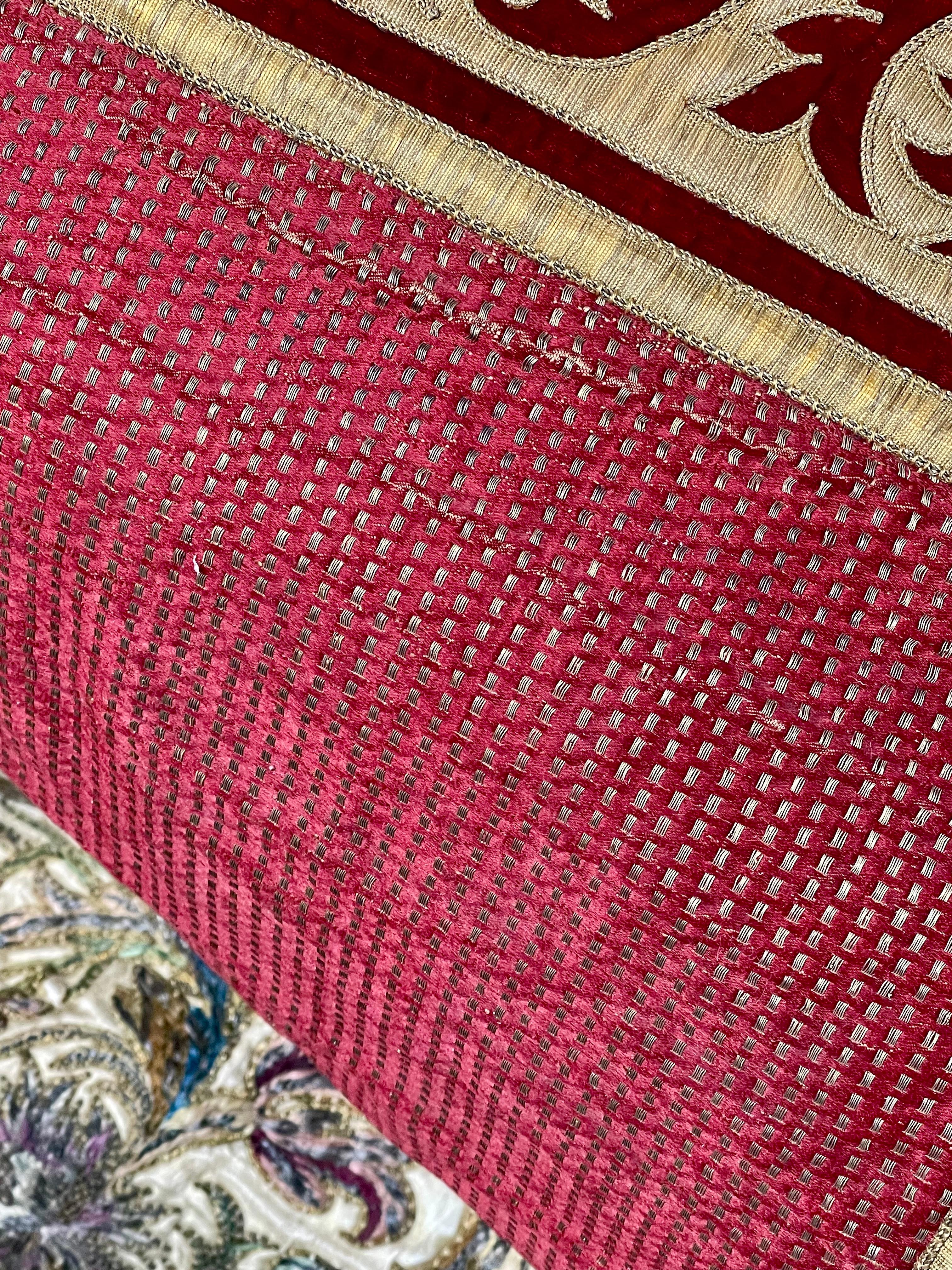 18th Century and Earlier 18th Century Embroidered Bed Hanging For Sale