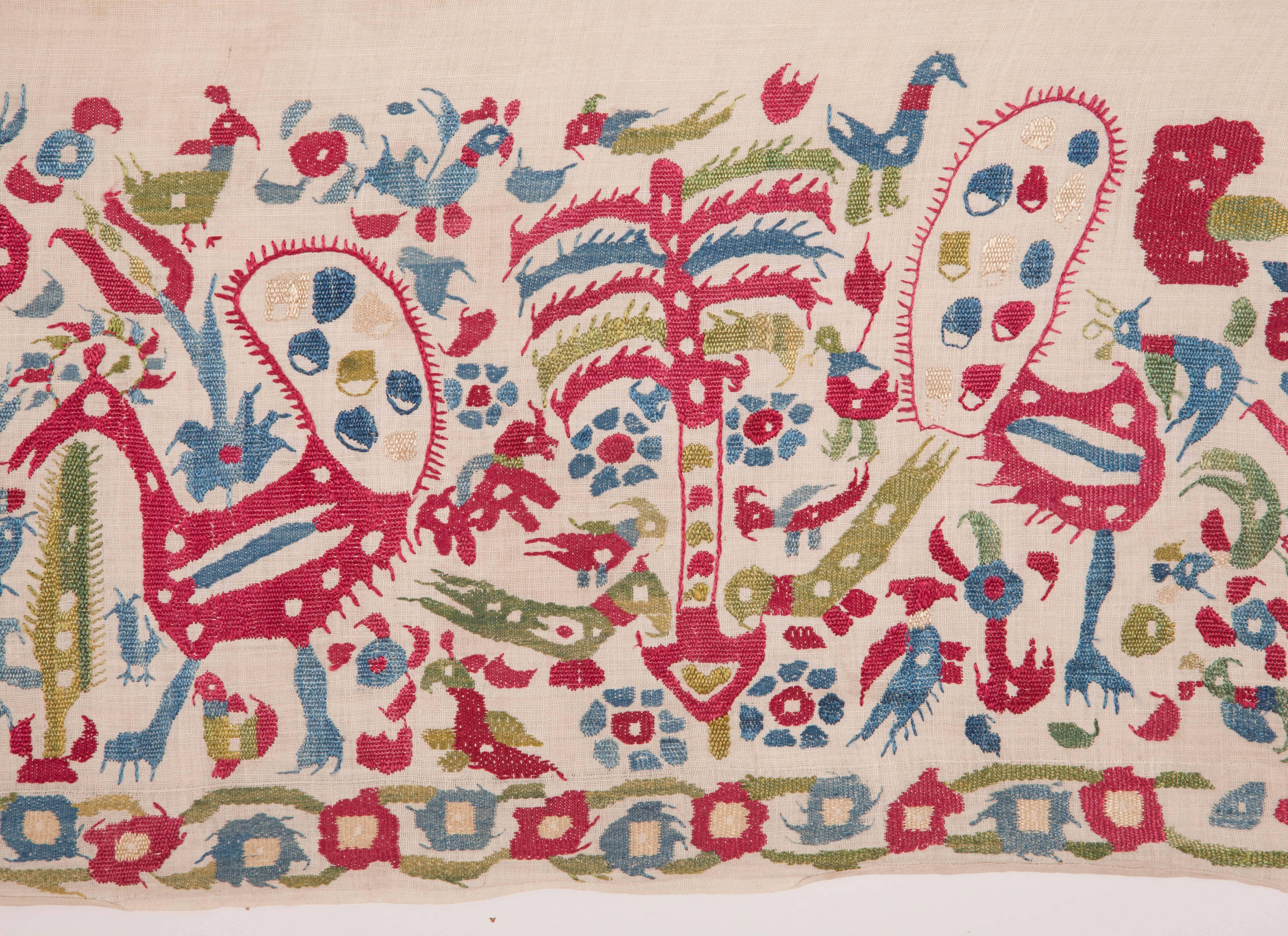 Gibraltarian 18th Century Embroidered Fragment from Epirus, Greece