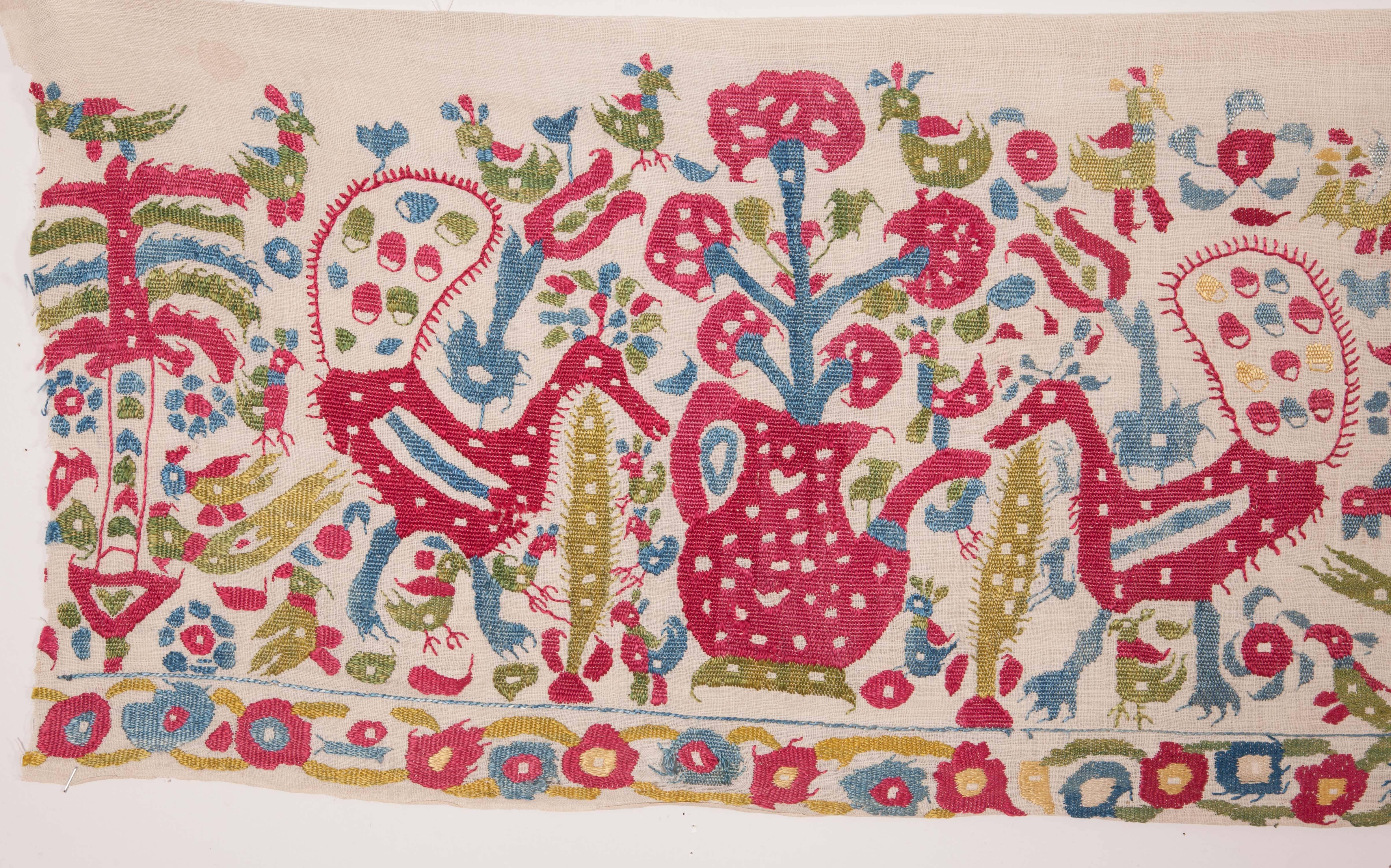 18th Century Embroidered Fragment from Epirus, Greece In Good Condition In Istanbul, TR