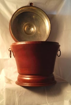18th Century Empire Copper Hand Gear Brass Mounted Wine or Champagner Cooler