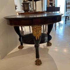 18th Century Empire Gueridon with Marble Top & Gilded Face
