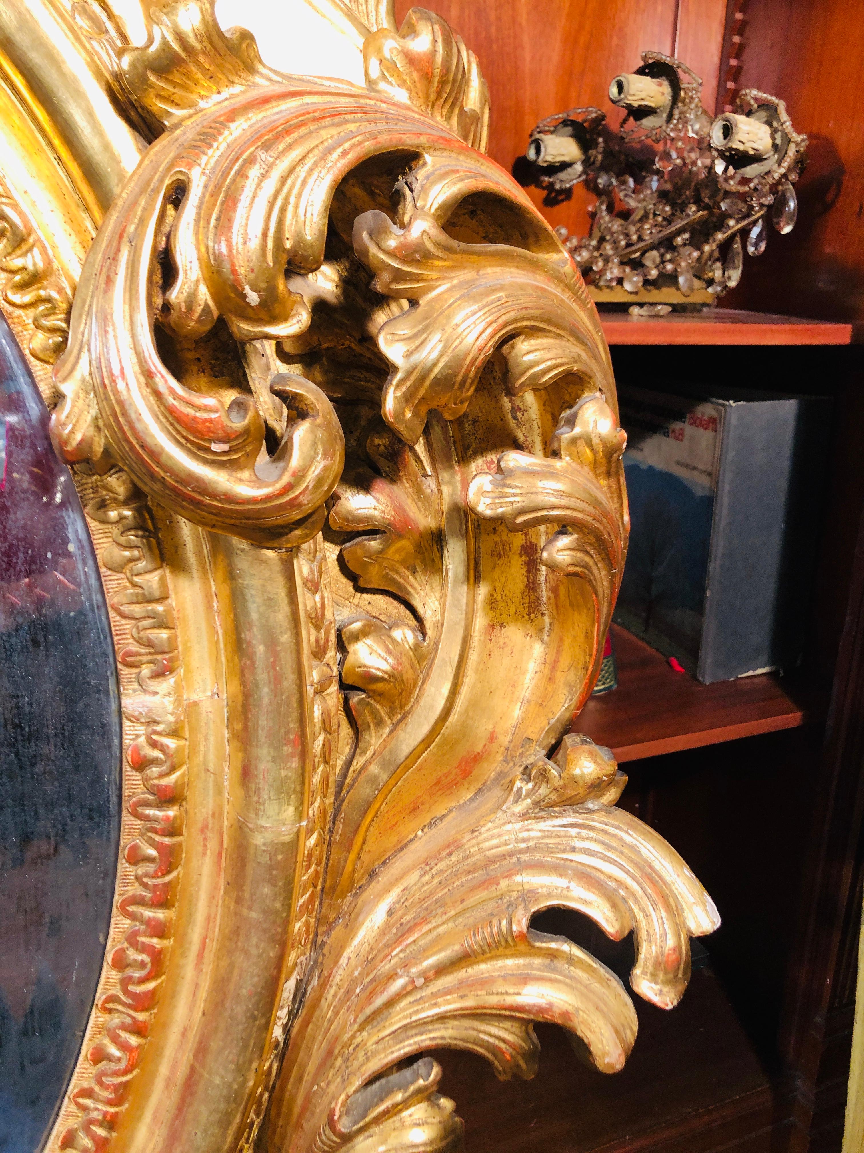 Italienischer vergoldeter Empire-Spiegel des 18. Jahrhunderts, Rom, 1790er Jahre im Zustand „Relativ gut“ in Roma, RM
