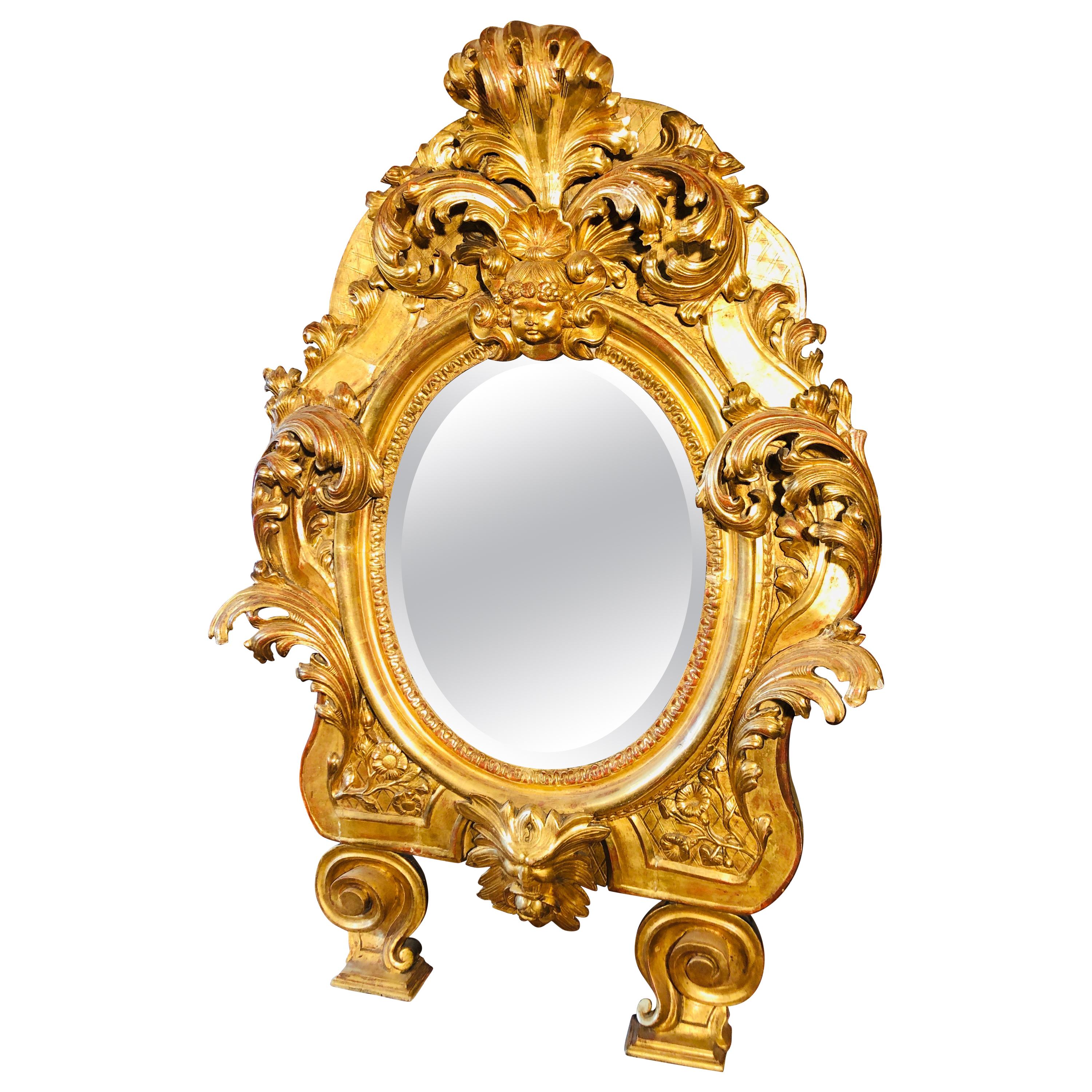 18th Century Empire Italian Gilt Mirror Rome, 1790s