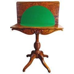 18th Century Empire Pedestal Game or Side Table Restored and Hand Polished