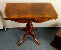 18th Century Empire Pedestal Game or Side Table Restored and Hand Polished