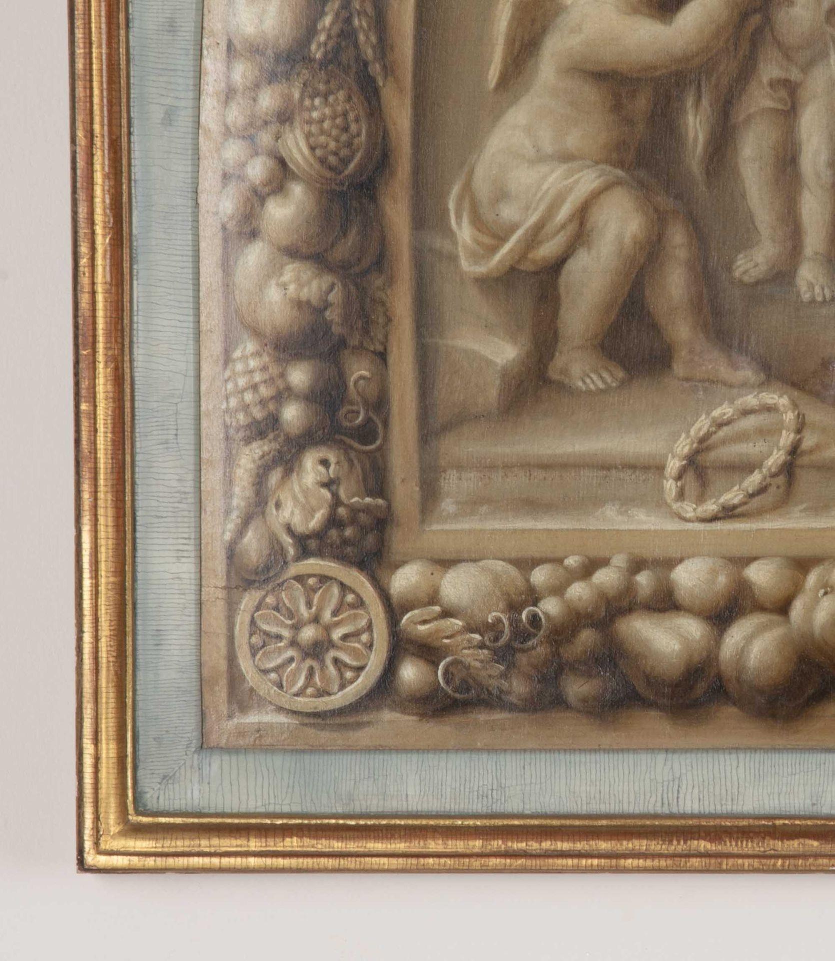 En Grisaille-Gemälde des 18. Jahrhunderts mit Putten im Zustand „Gut“ im Angebot in Gloucestershire, GB