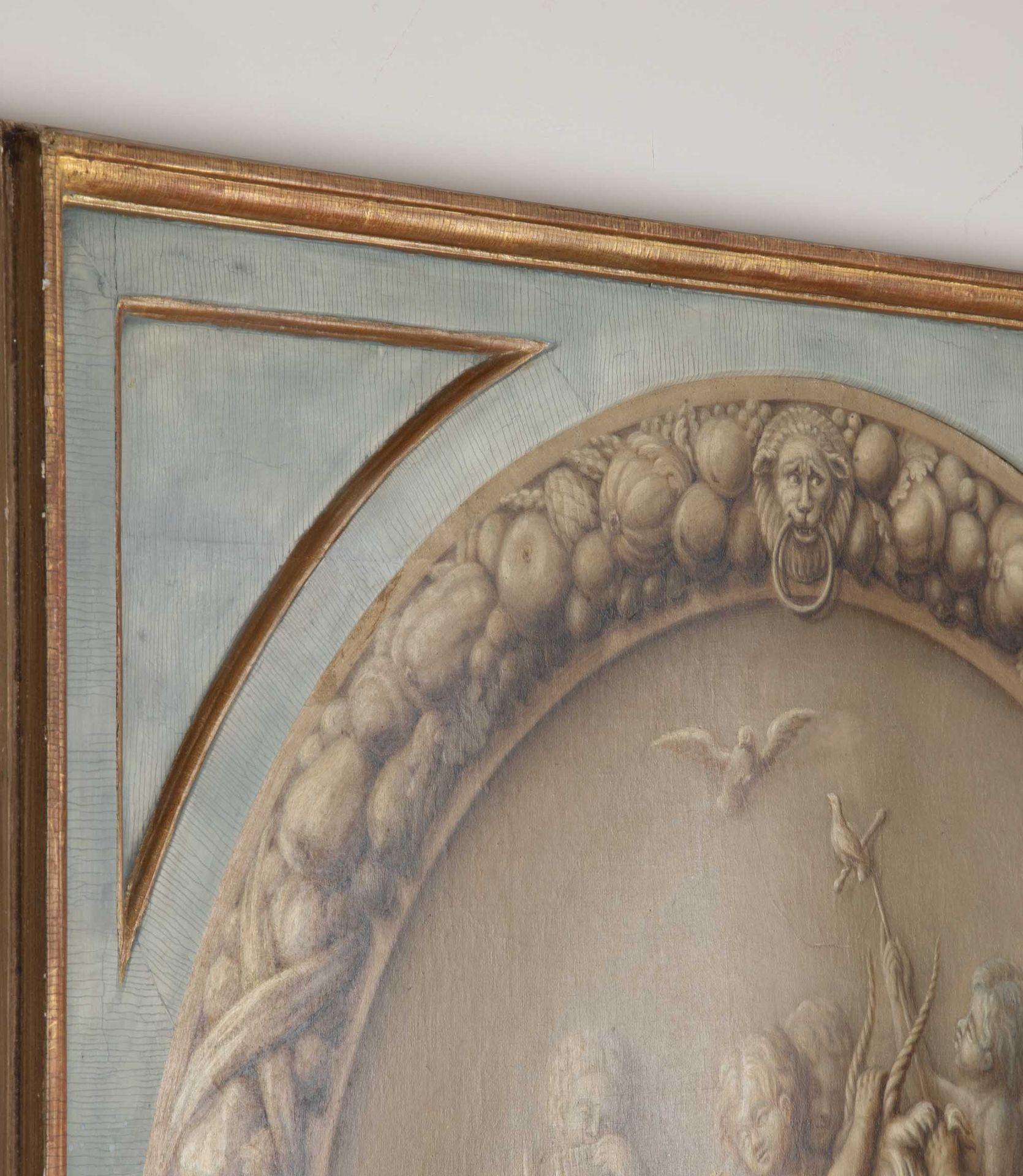 En Grisaille-Gemälde des 18. Jahrhunderts mit Putten im Angebot 1