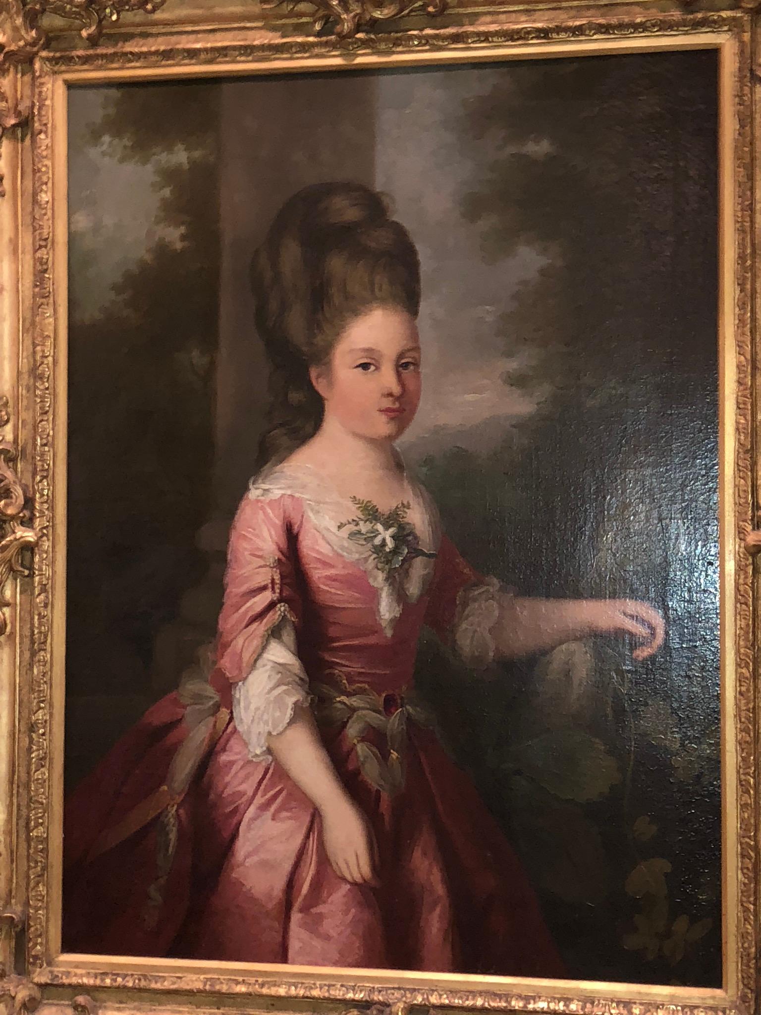 Gilt 18th Century Engagement Portrait of a Princess Ordered by the Duke D'Alefotnes For Sale