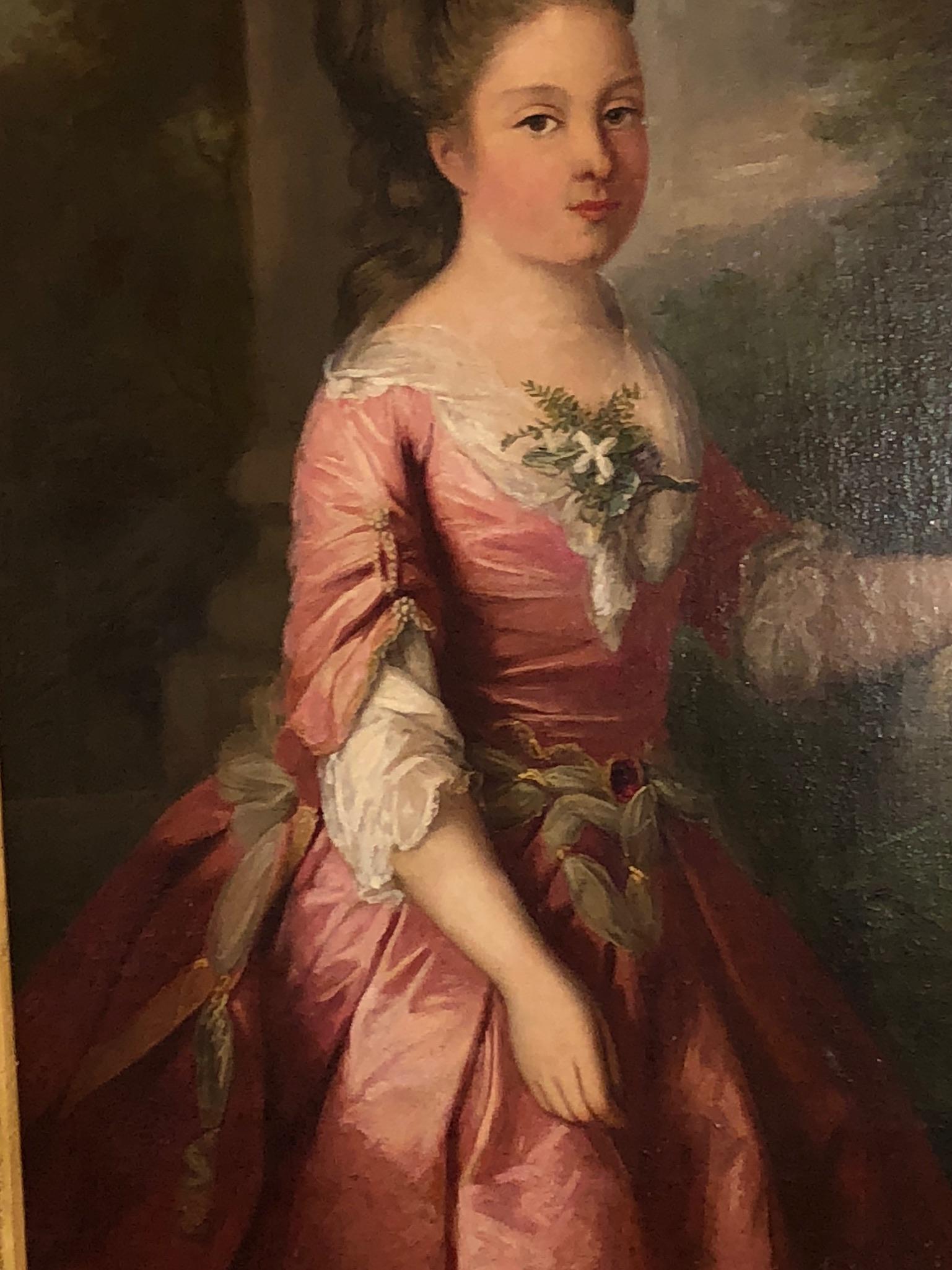 18th Century Engagement Portrait of a Princess Ordered by the Duke D'Alefotnes In Good Condition For Sale In Fort Lauderdale, FL