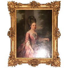 Antique 18th Century Engagement Portrait of a Princess Ordered by the Duke D'Alefotnes