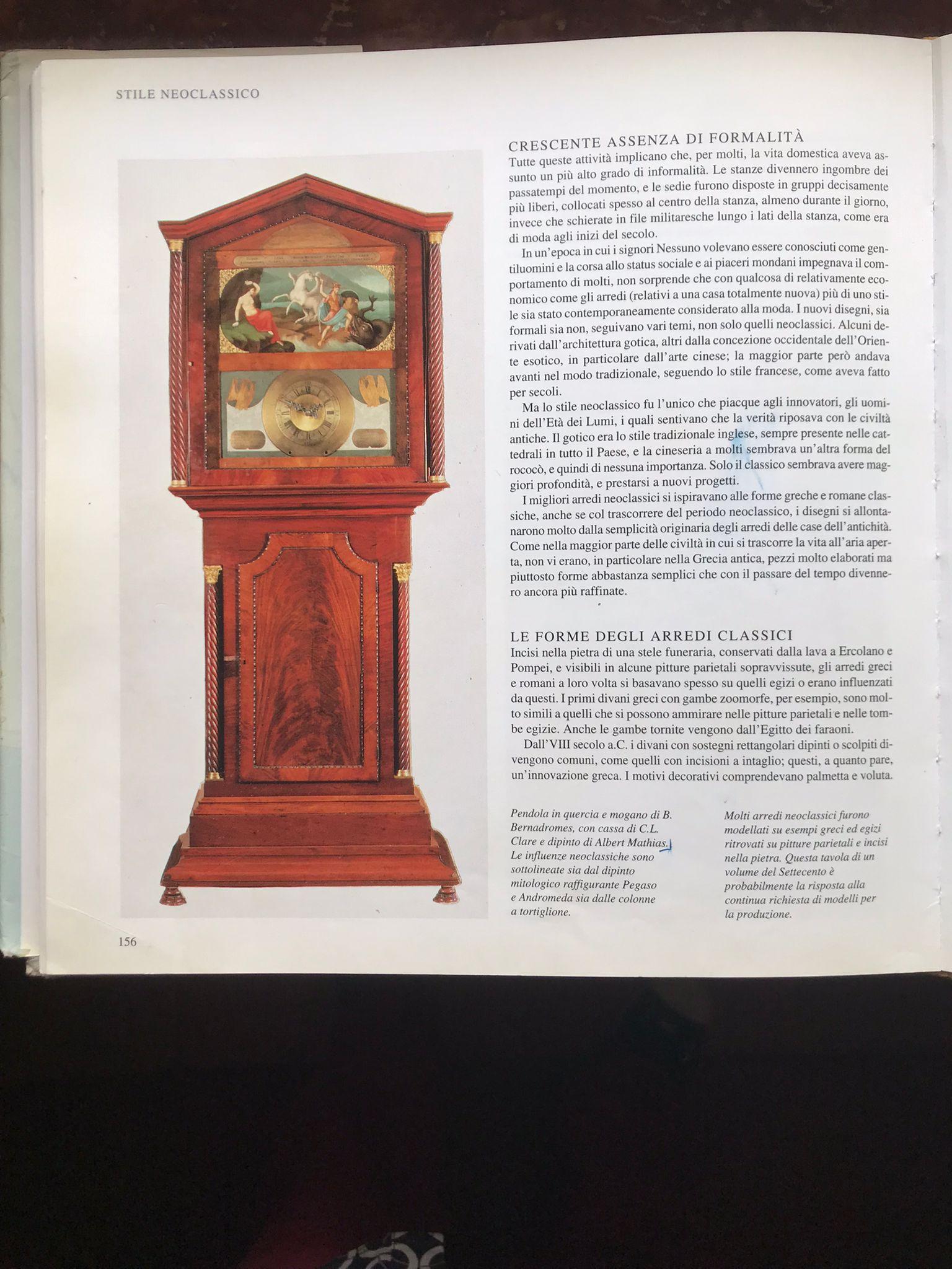 A Neoclssical Oak and mahogany long-case clock by B.Dernadromes, case by C.L.Clare, musical mechanism by G.Welte.
The 18th Century was a time of increasing prosperity, and numerous were the people eager to make the interior of their home as the