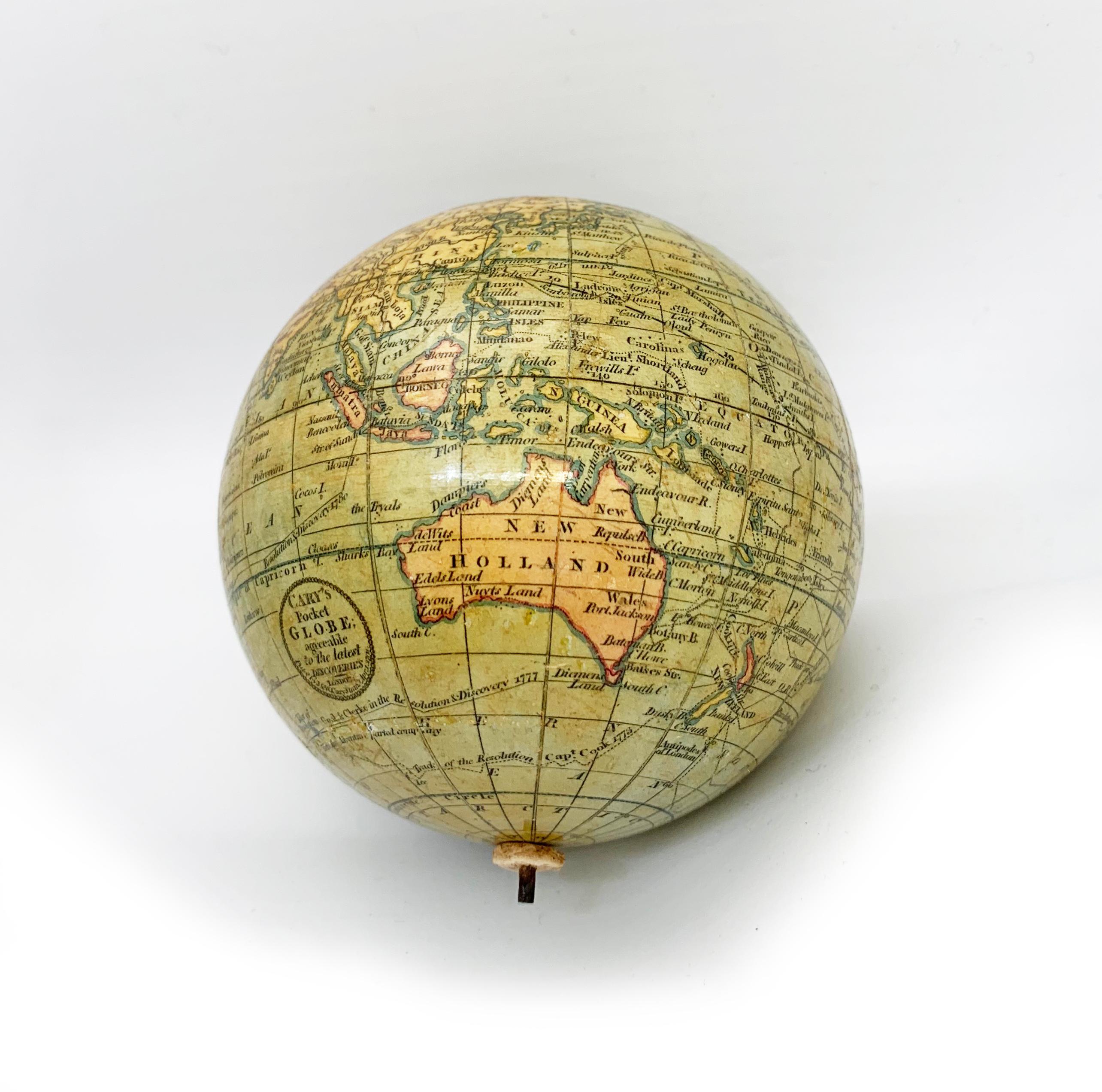 George III Pocket Globe John and William Cary, London, 1791