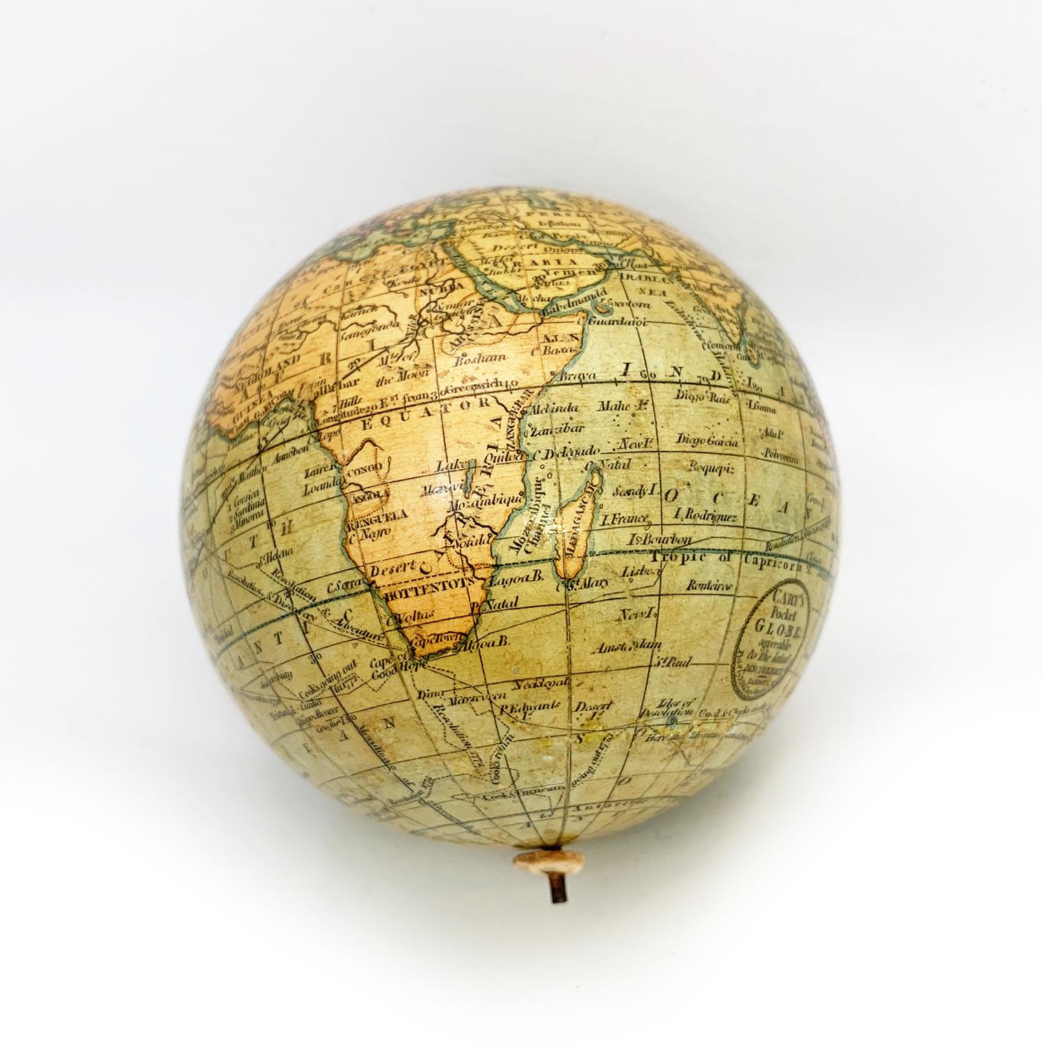 Pocket Globe John and William Cary, London, 1791 In Good Condition In Milano, IT
