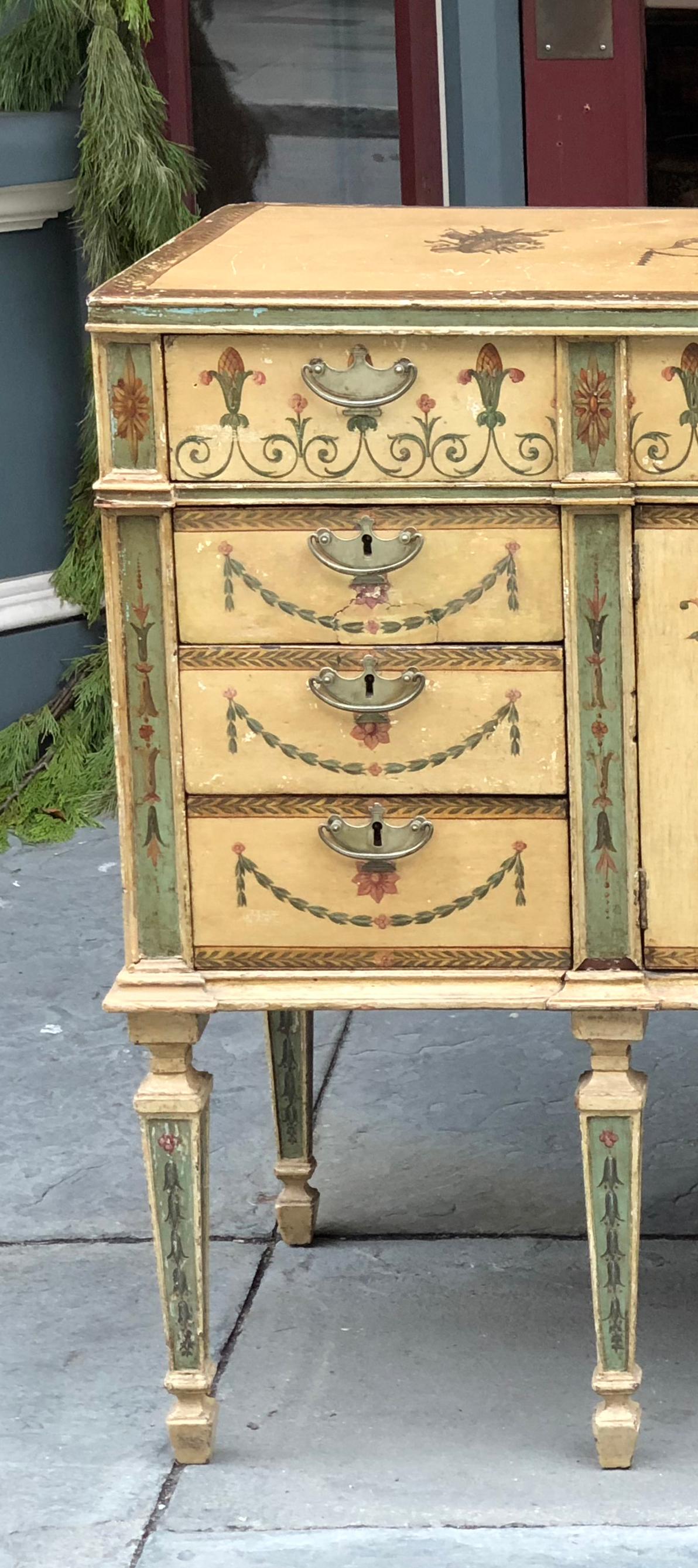 18th Century English Adams Painted Commode In Good Condition In Charleston, SC