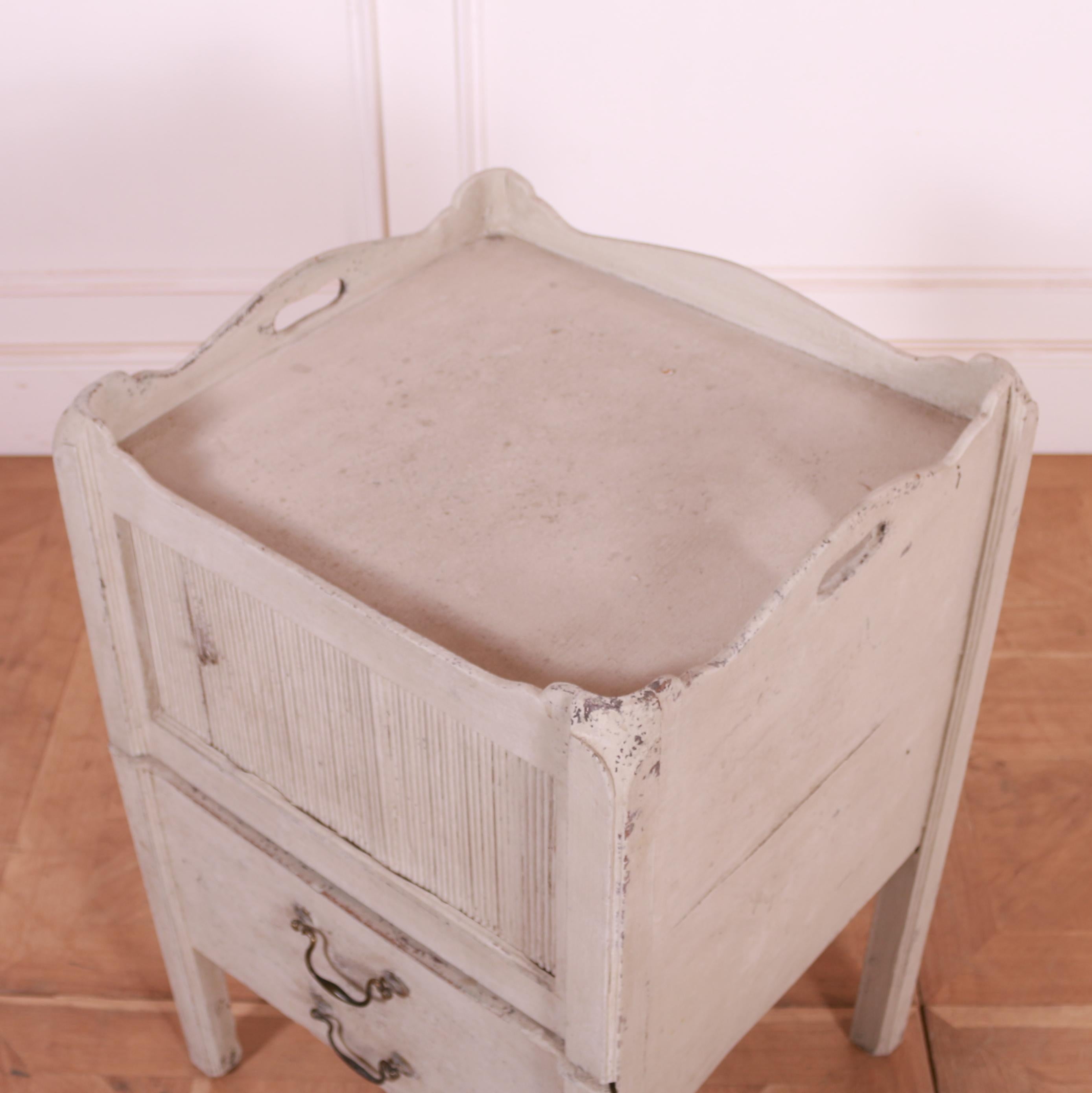 Painted 18th Century English Bedside Cupboard For Sale
