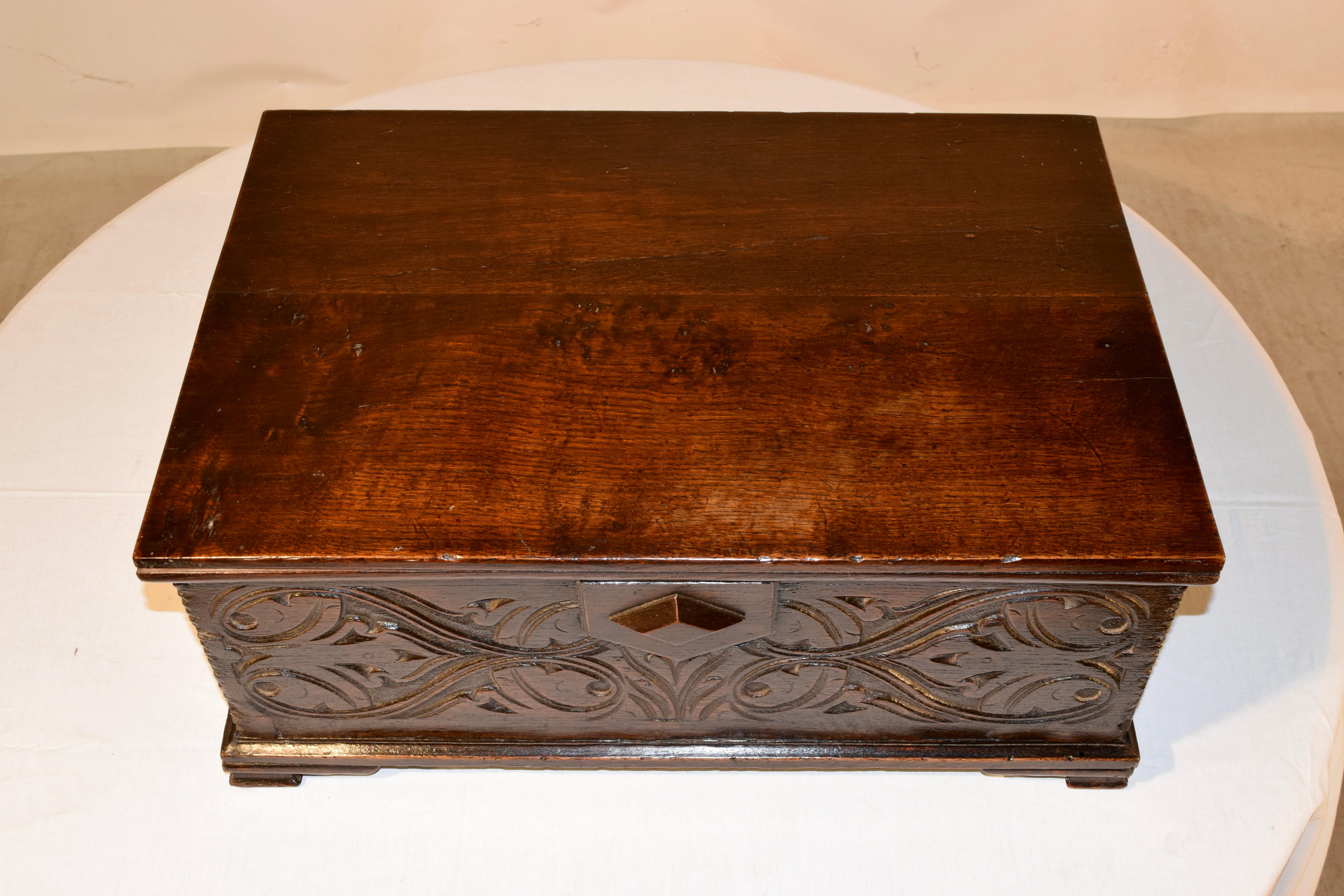 Hand-Carved 18th Century English Bible Box For Sale