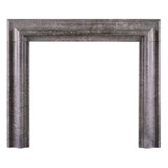 18th Century English Bolection Fireplace in Italian Bardiglio Grey Marble