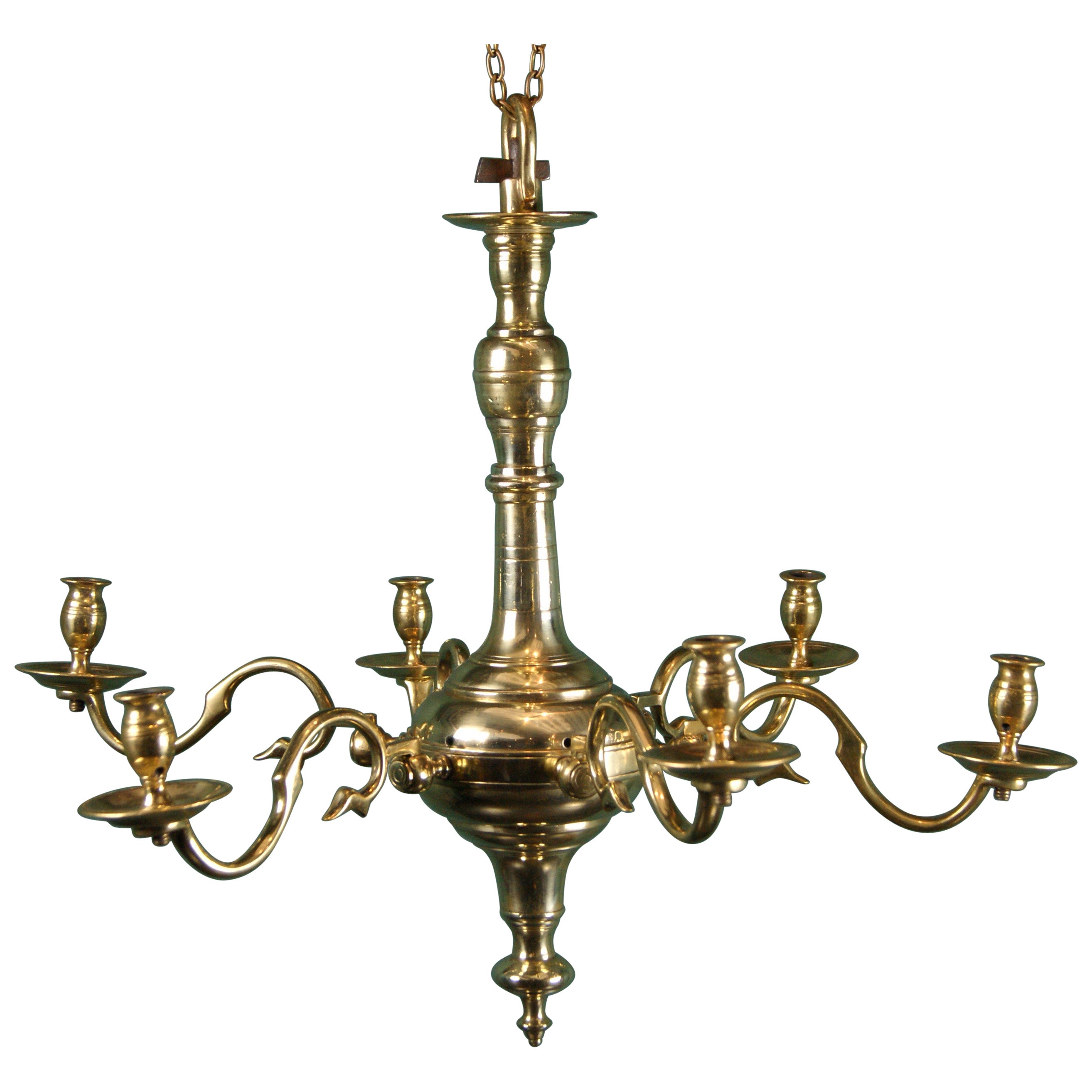 18th Century English Brass Chandelier
