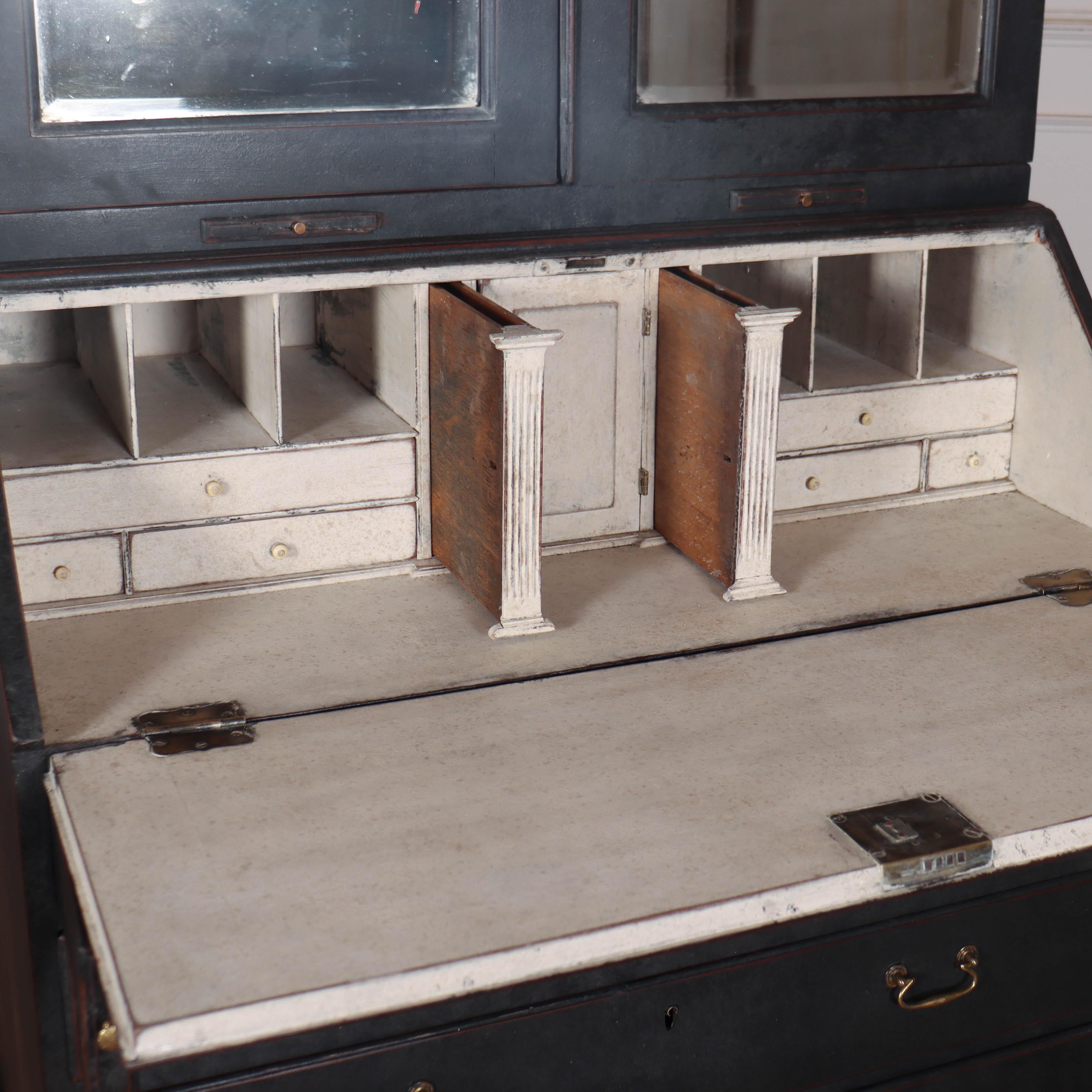 Oak 18th Century English Bureau Bookcase For Sale