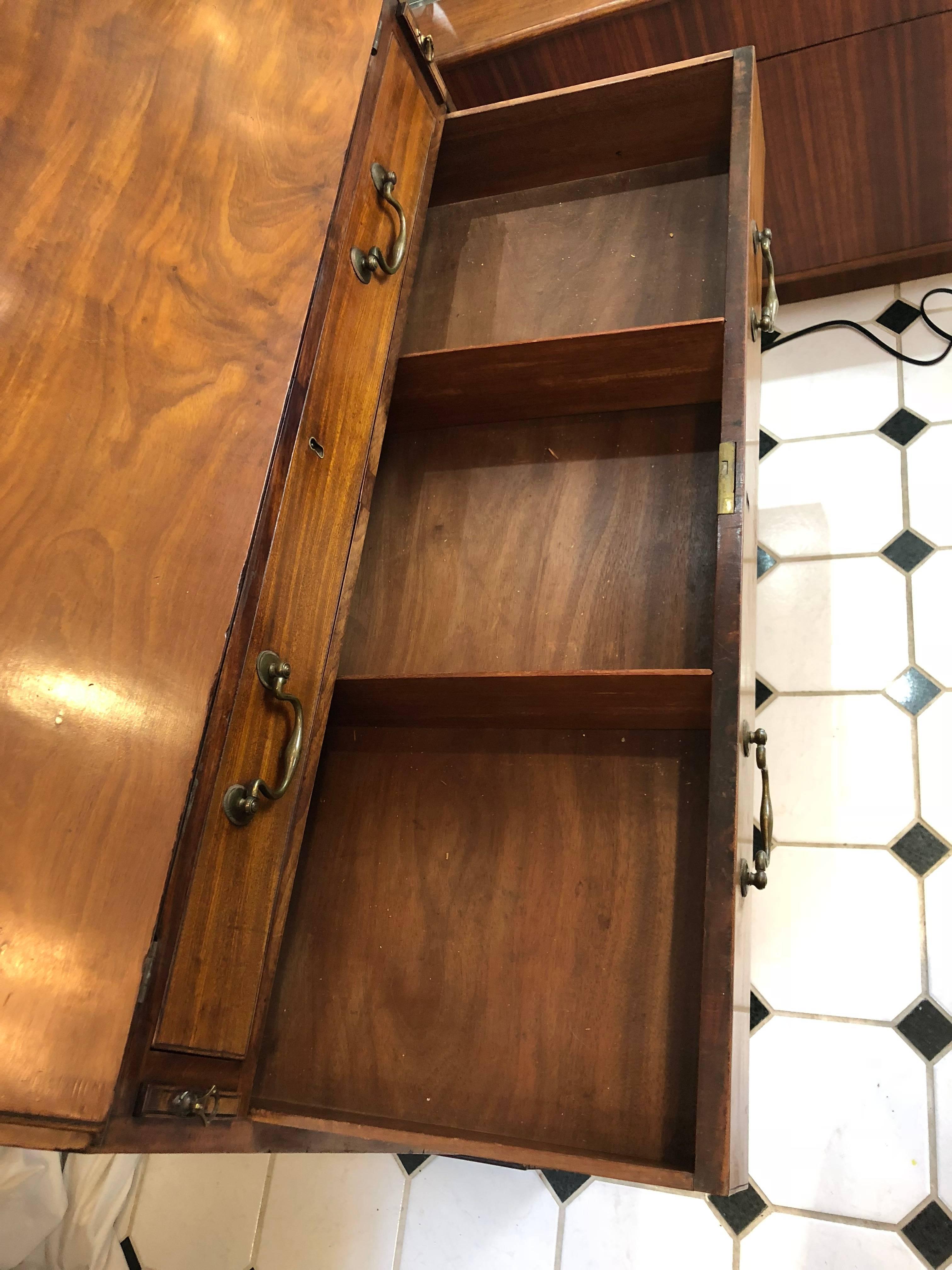 18th Century English Bureau Desk, Mahogany, Slant / Drop Front, Georgian 3