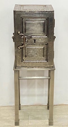 18th Century English Burnished Cast Iron Safe on Custom Stand
