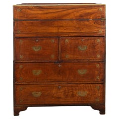 18th Century English Campaign Secretaire