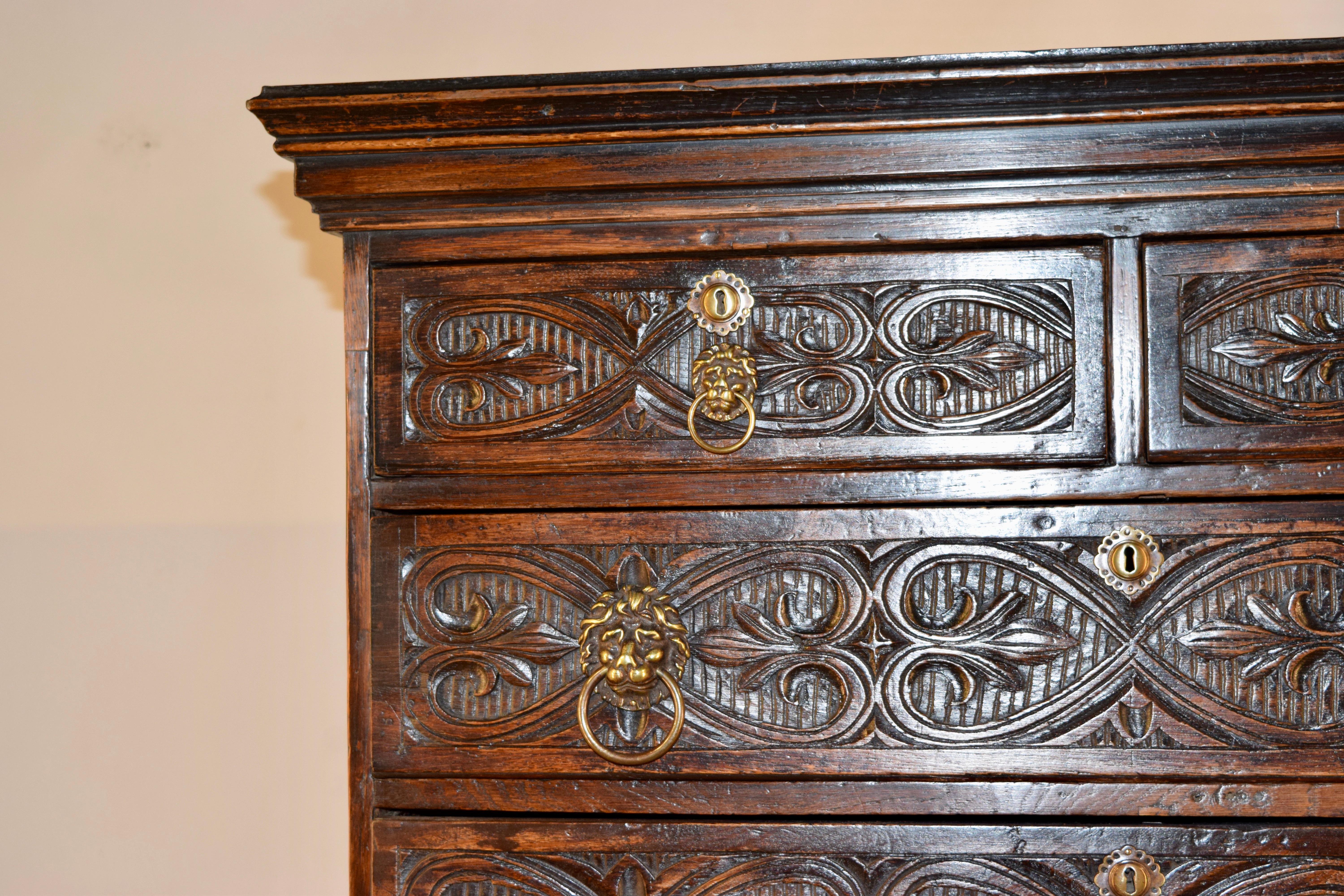 18th Century English Carved Chest on Chest For Sale 5