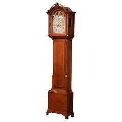 18th Century English Carved Mahogany Tall Case Clock