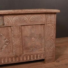 18th Century English Carved Oak Storage Chest