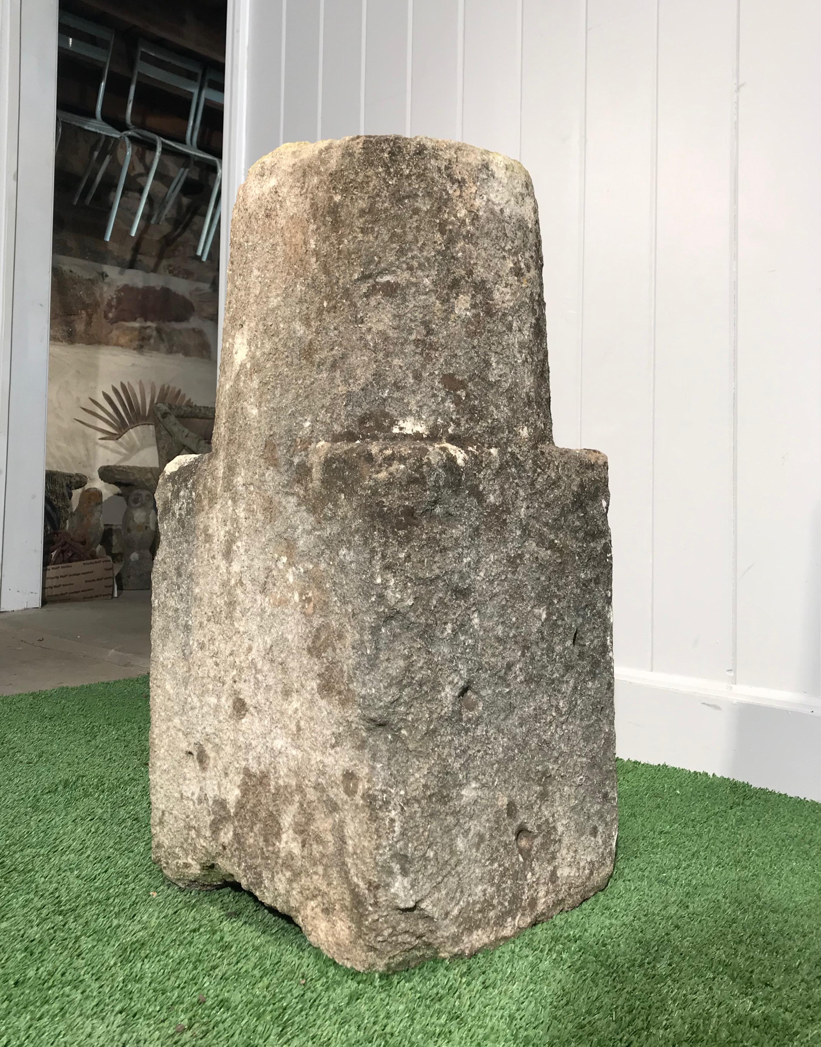 18th Century English Carved Stone Marker/Pedestal In Good Condition In Woodbury, CT