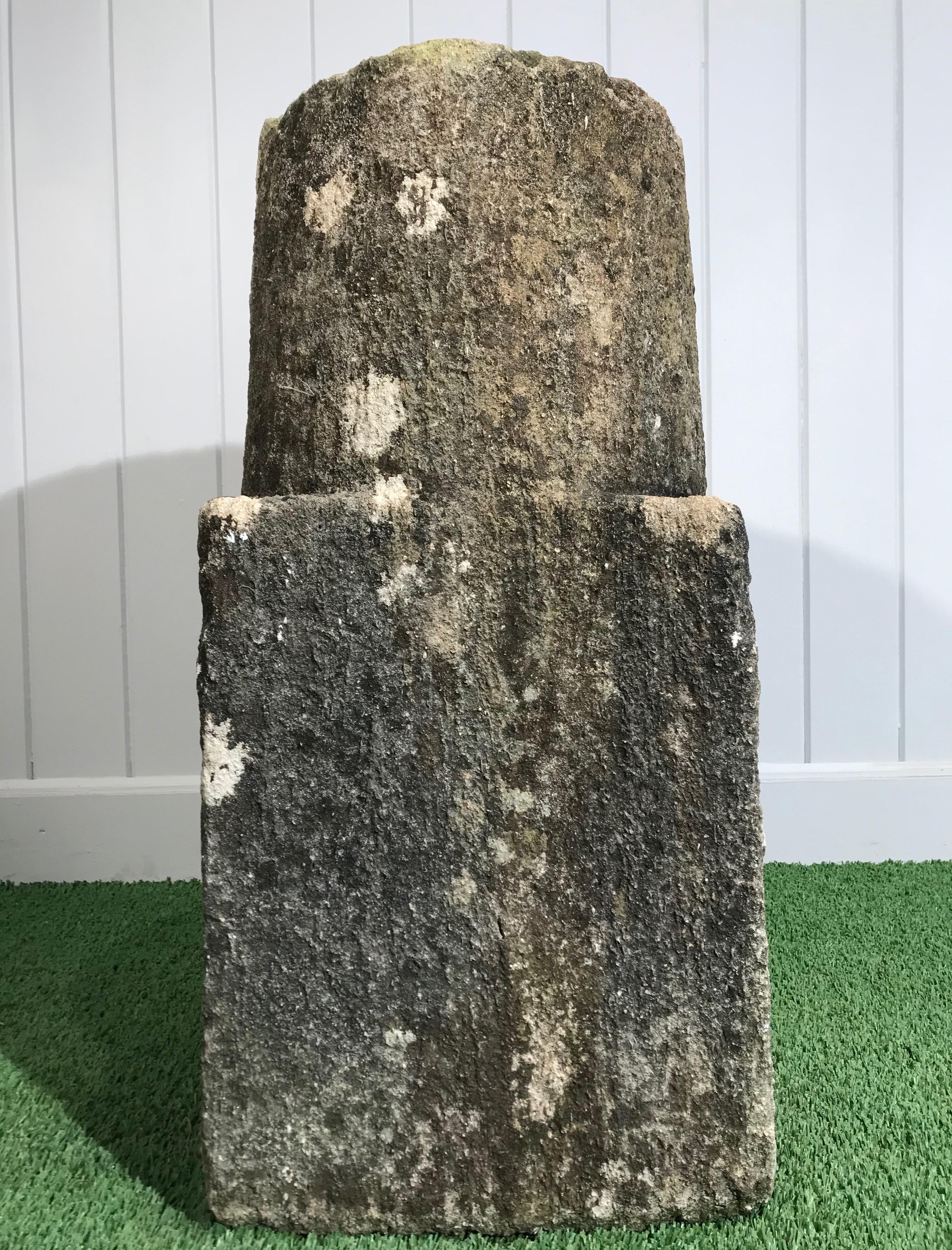 18th Century and Earlier 18th Century English Carved Stone Marker/Pedestal