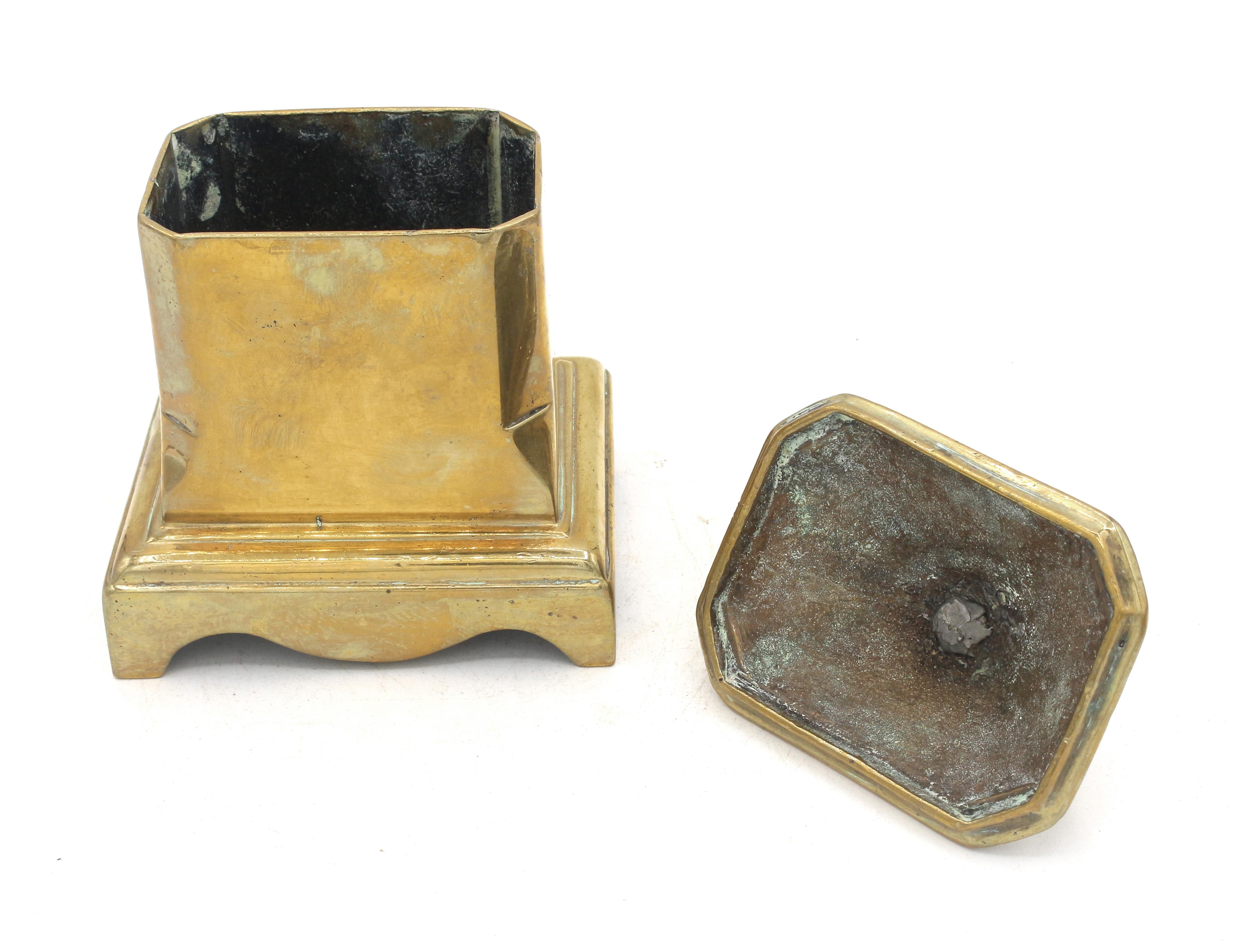 18th Century and Earlier 18th Century English Cast Brass Tobacco Box