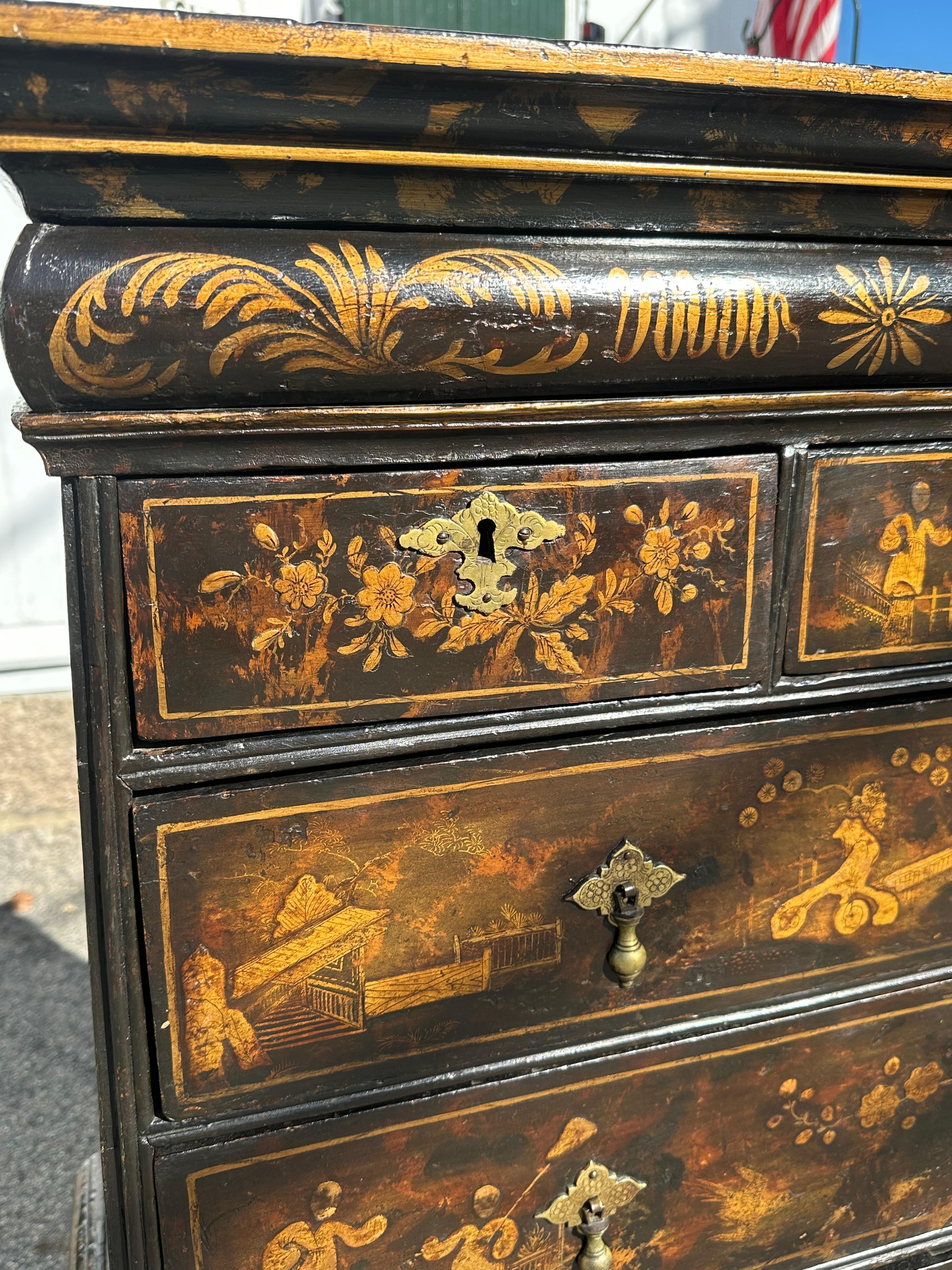 18th Century English Chinoiserie Chest on Stand For Sale 4