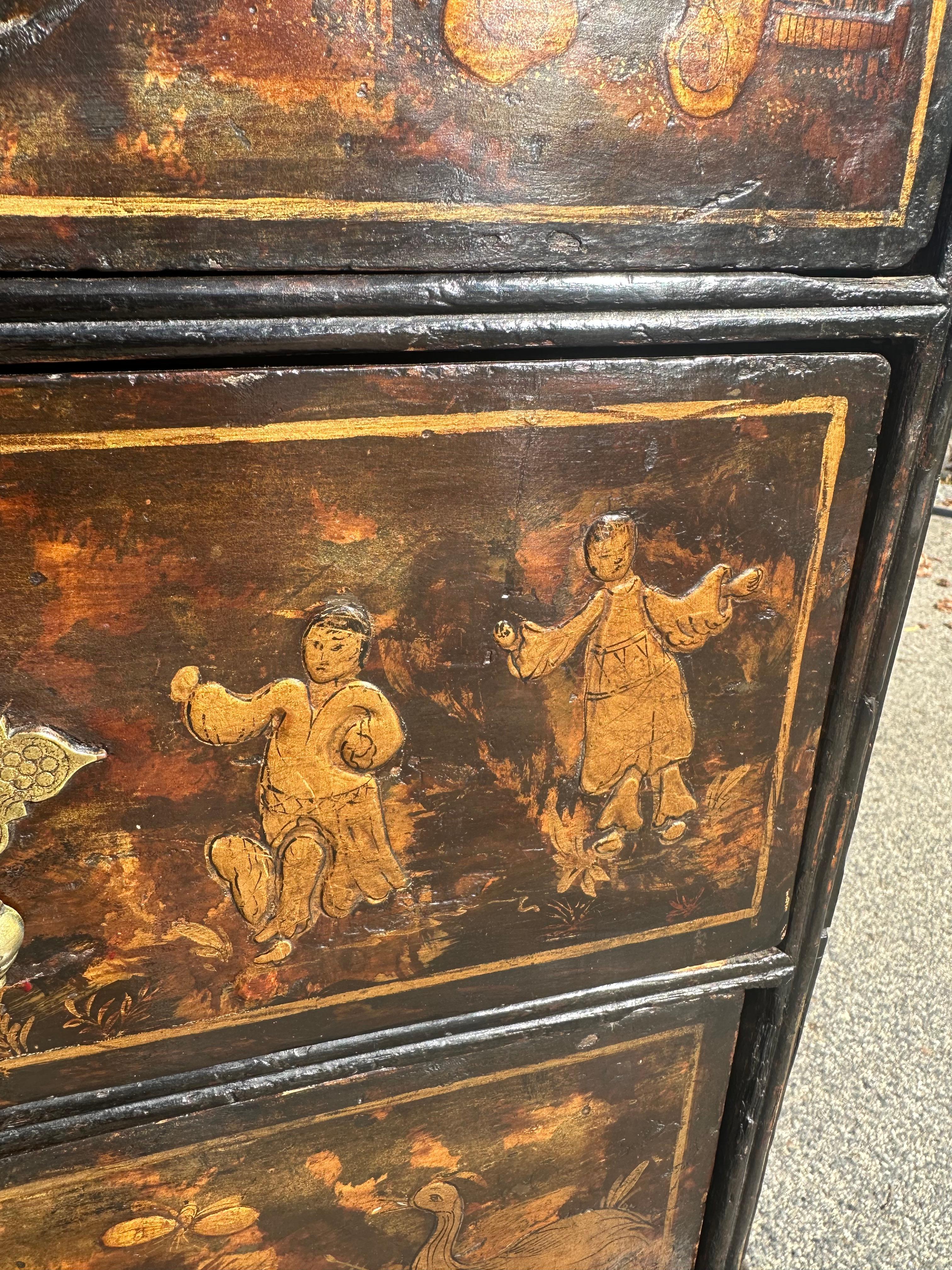 18th Century English Chinoiserie Chest on Stand For Sale 5