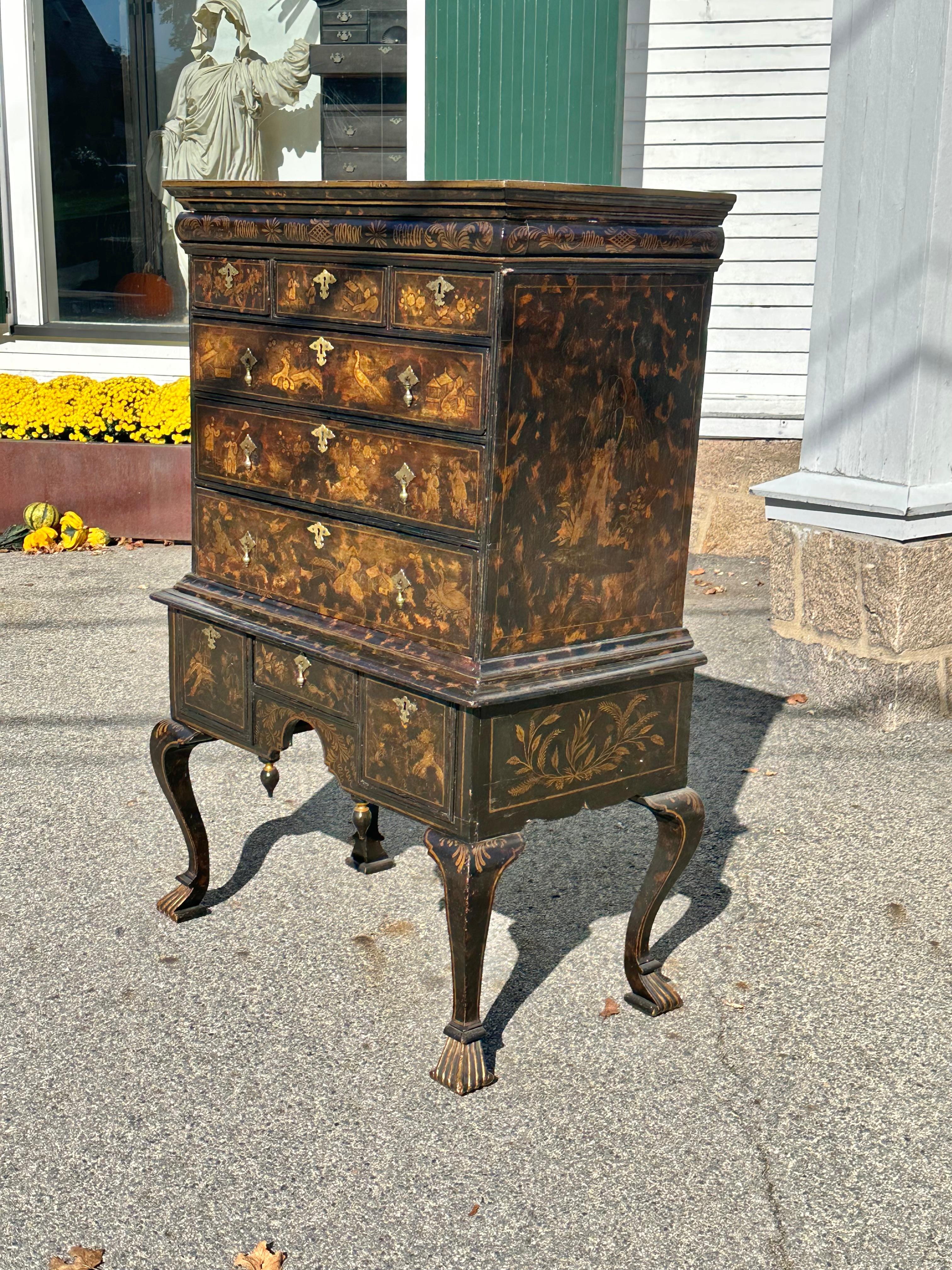 18th Century English Chinoiserie Chest on Stand For Sale 1