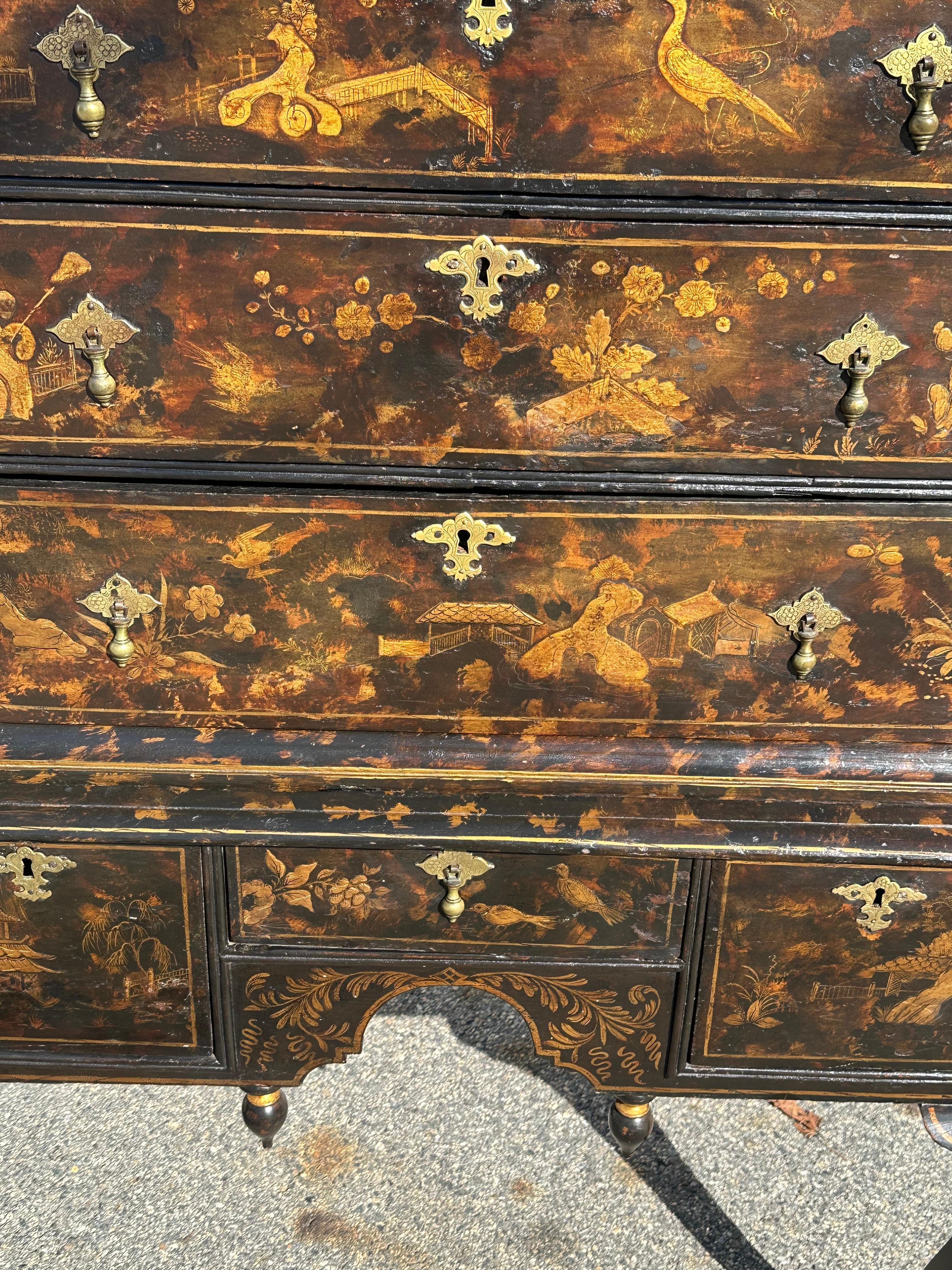 18th Century English Chinoiserie Chest on Stand For Sale 3