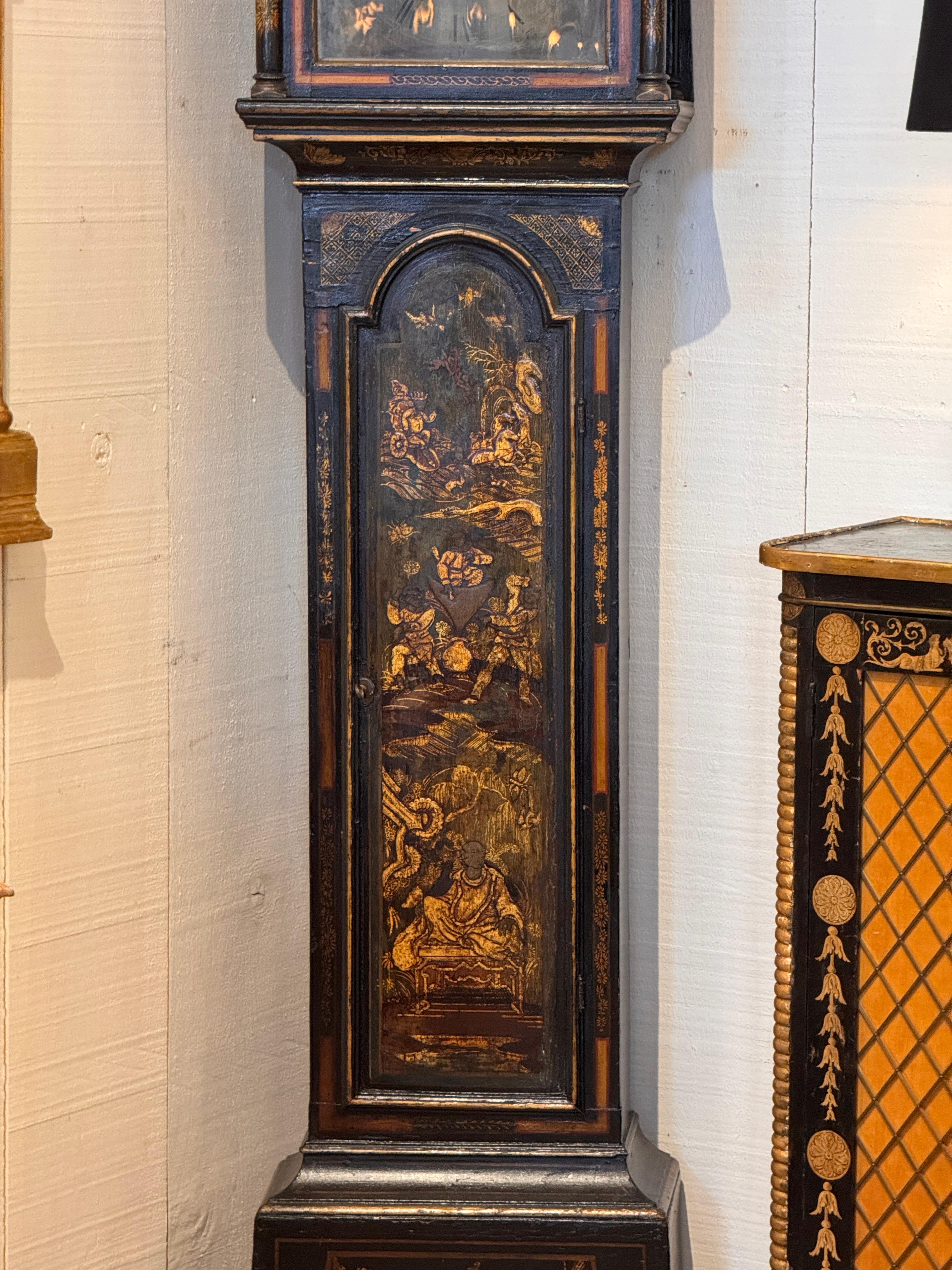 18th Century English Chinoiserie Clock In Good Condition For Sale In Charlottesville, VA