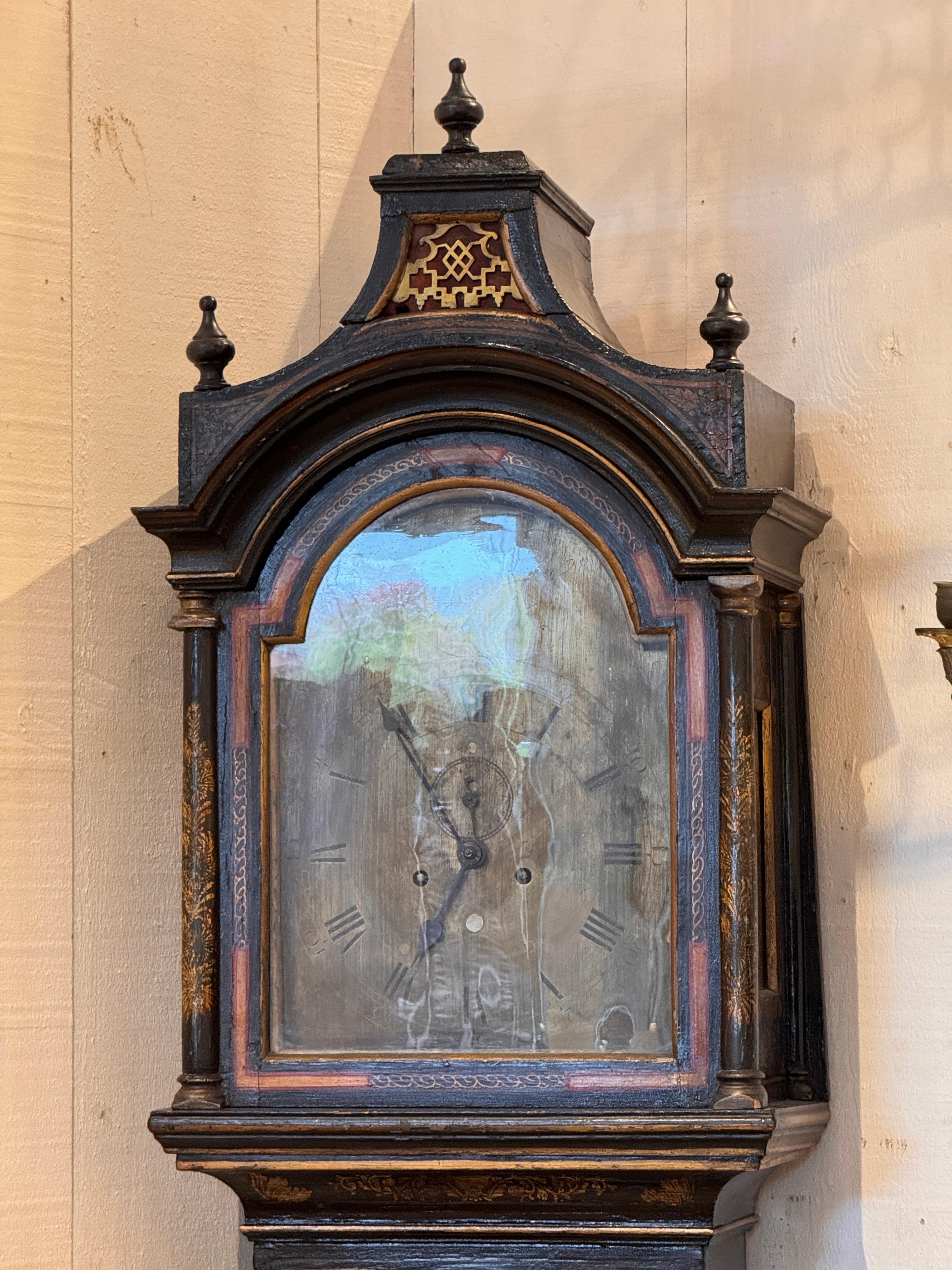 18th Century English Chinoiserie Clock For Sale 2