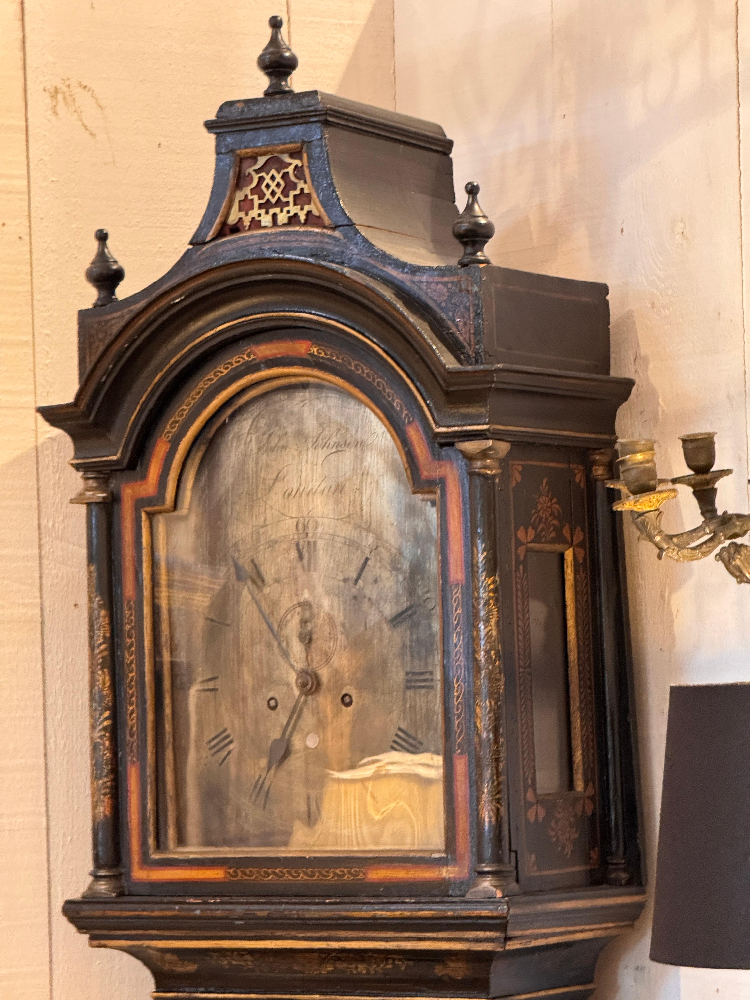 18th Century English Chinoiserie Clock For Sale 3
